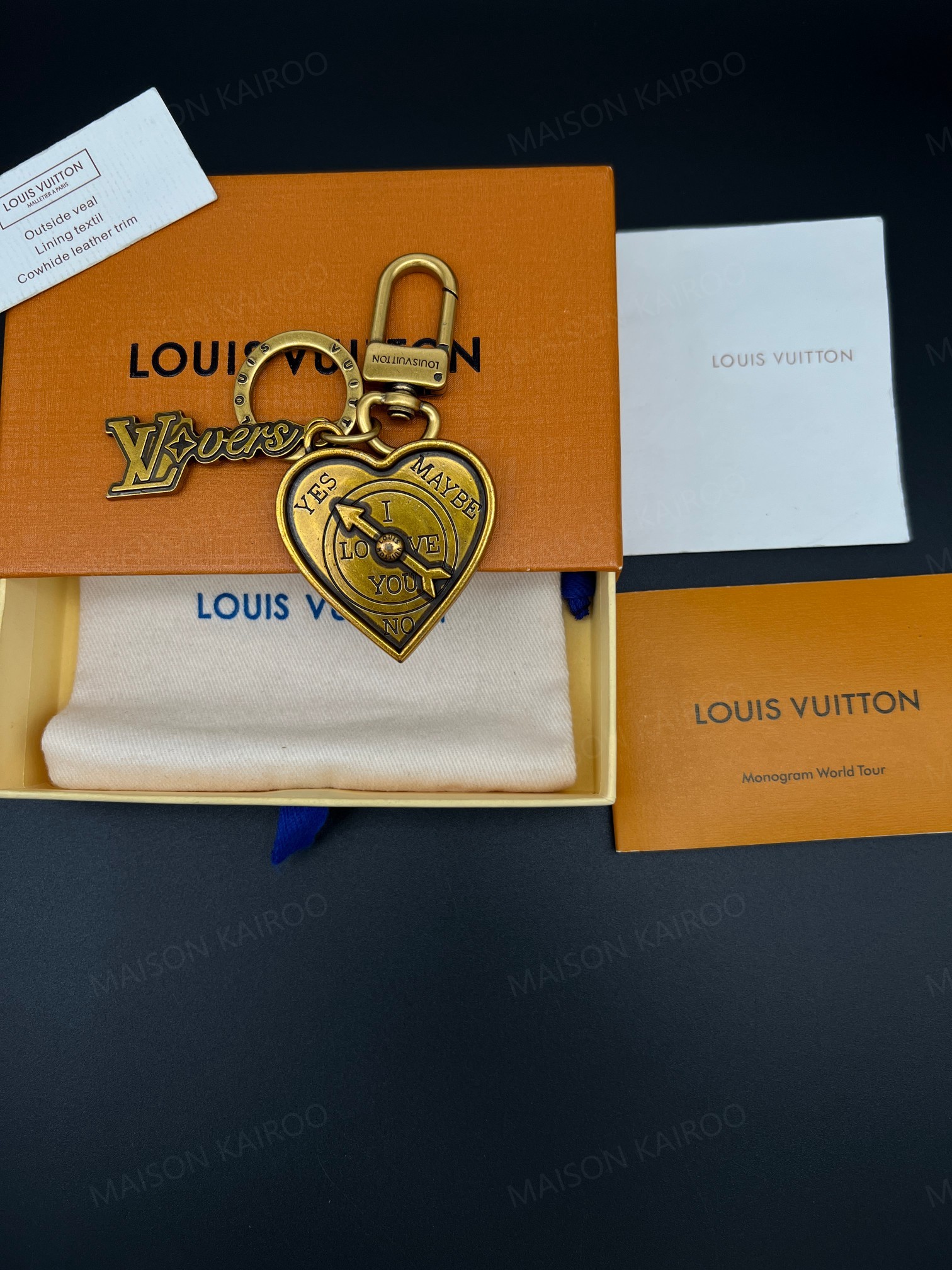 Louis Vuitton LV Heart Compass Bag Charm Keychain - KAIROO