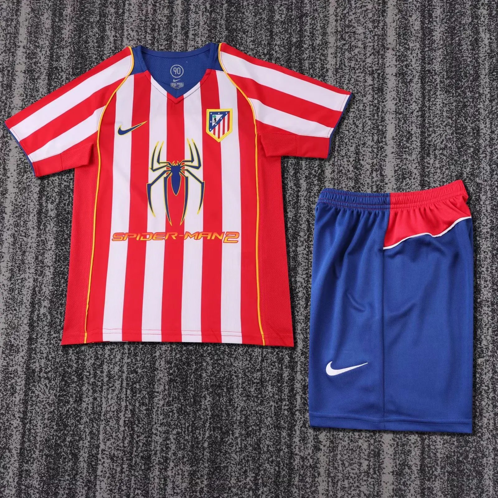 Kids Retro Kit 2004-05 Atletico de Madrid Home