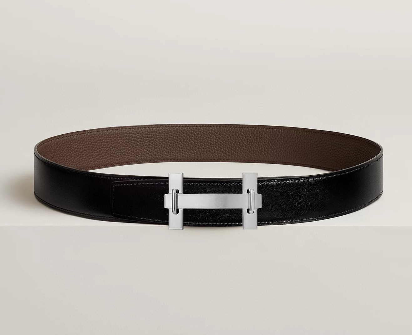 Hermes H jumping Reversible Leather Belt 3.8cm