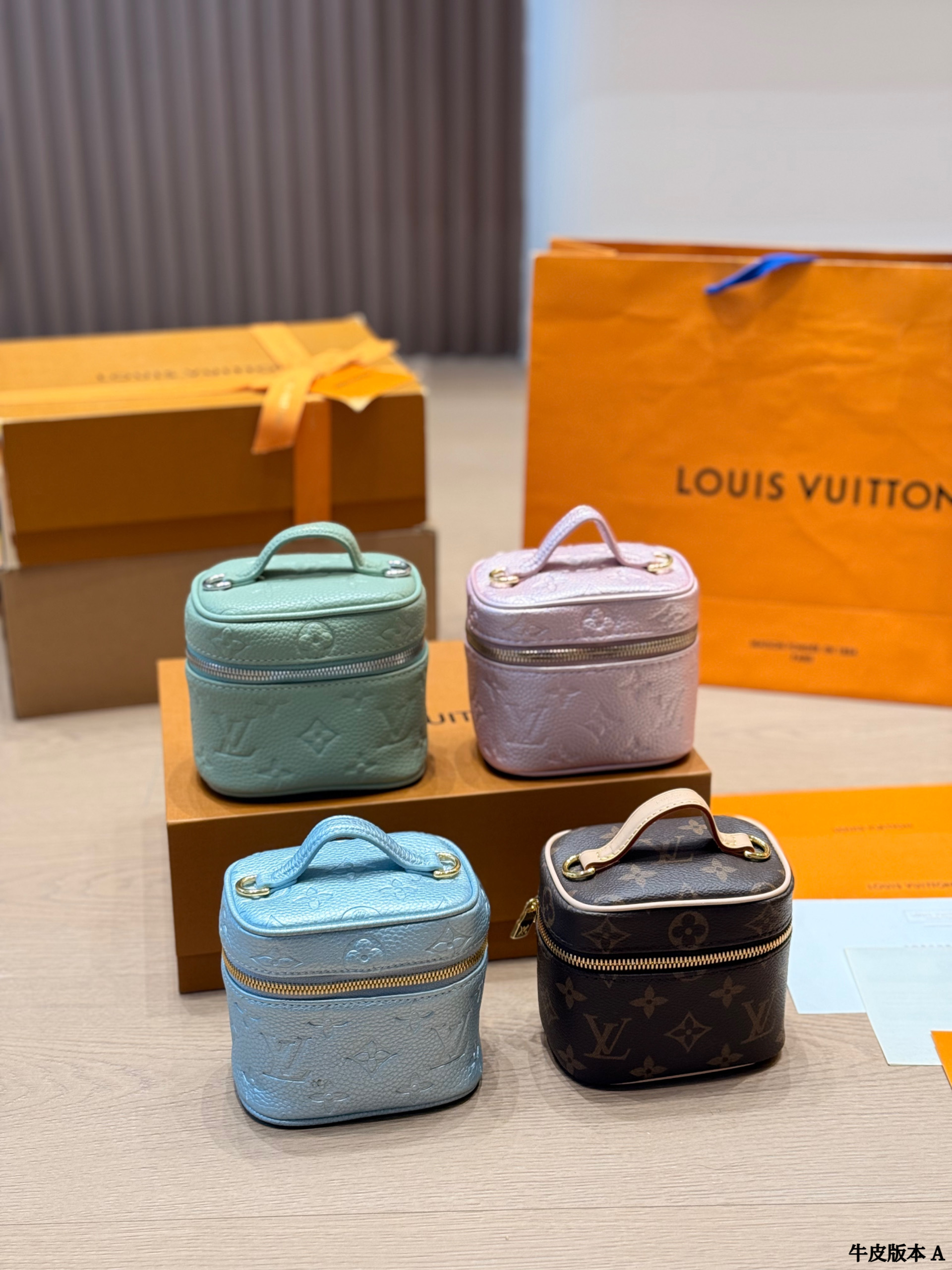 Louis Vuitton LV Nano Monogram Canvas & Embossed Taurillon Leather Compact Vanity Case Crossbody Bag - KAIROO