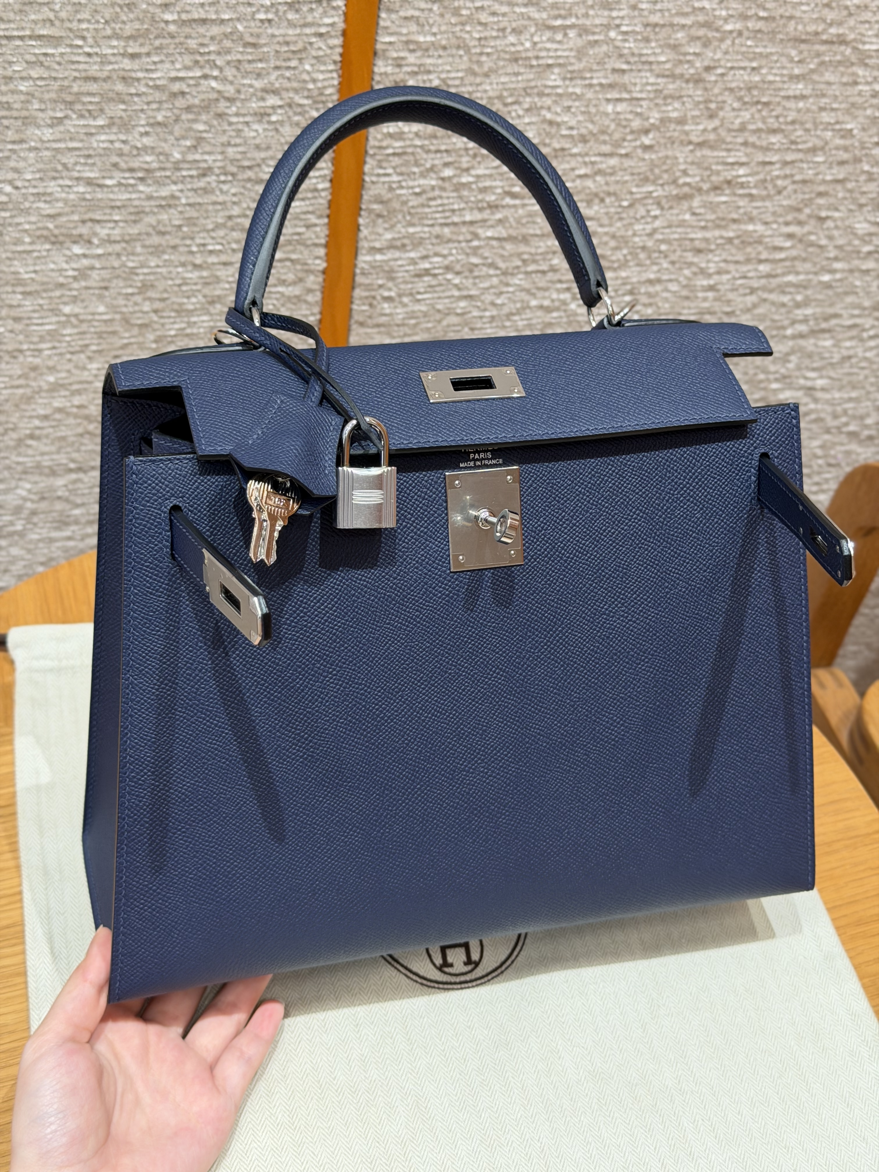 Hermes Blue saphir Epsom Kelly 28