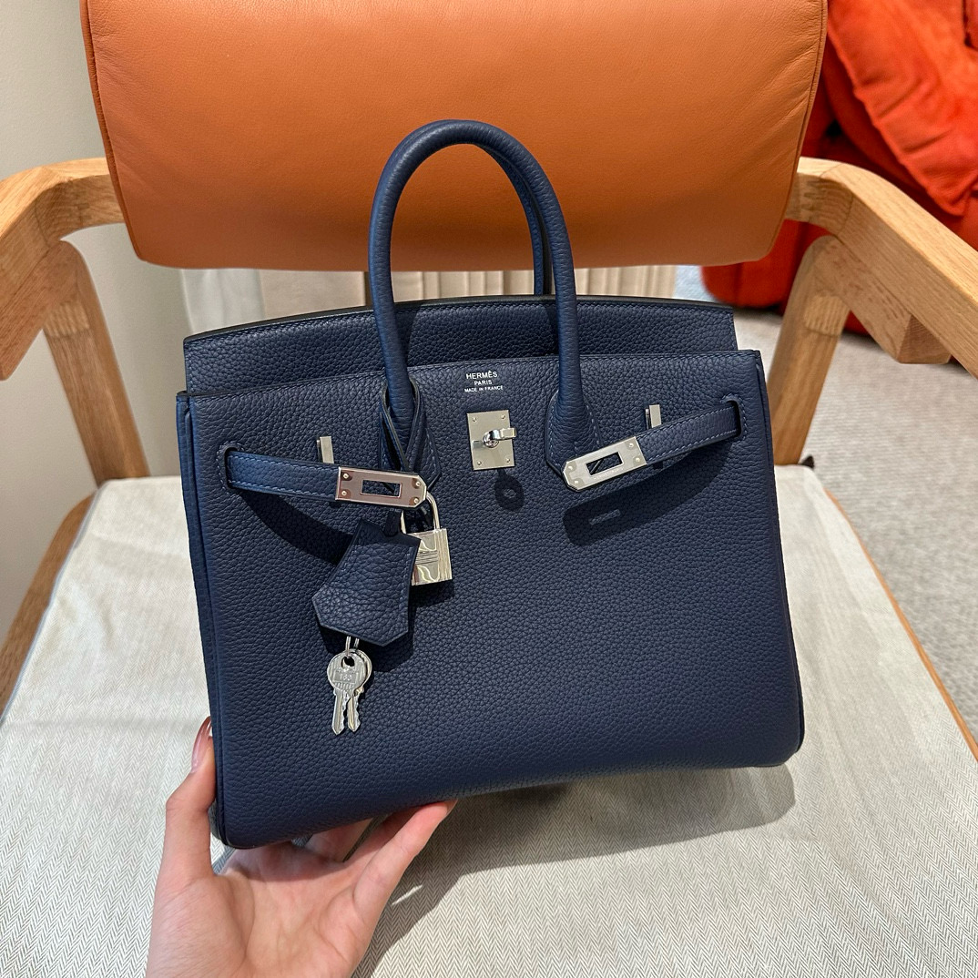 Hermes Blue Saphir Togo Birkin 25 Bag