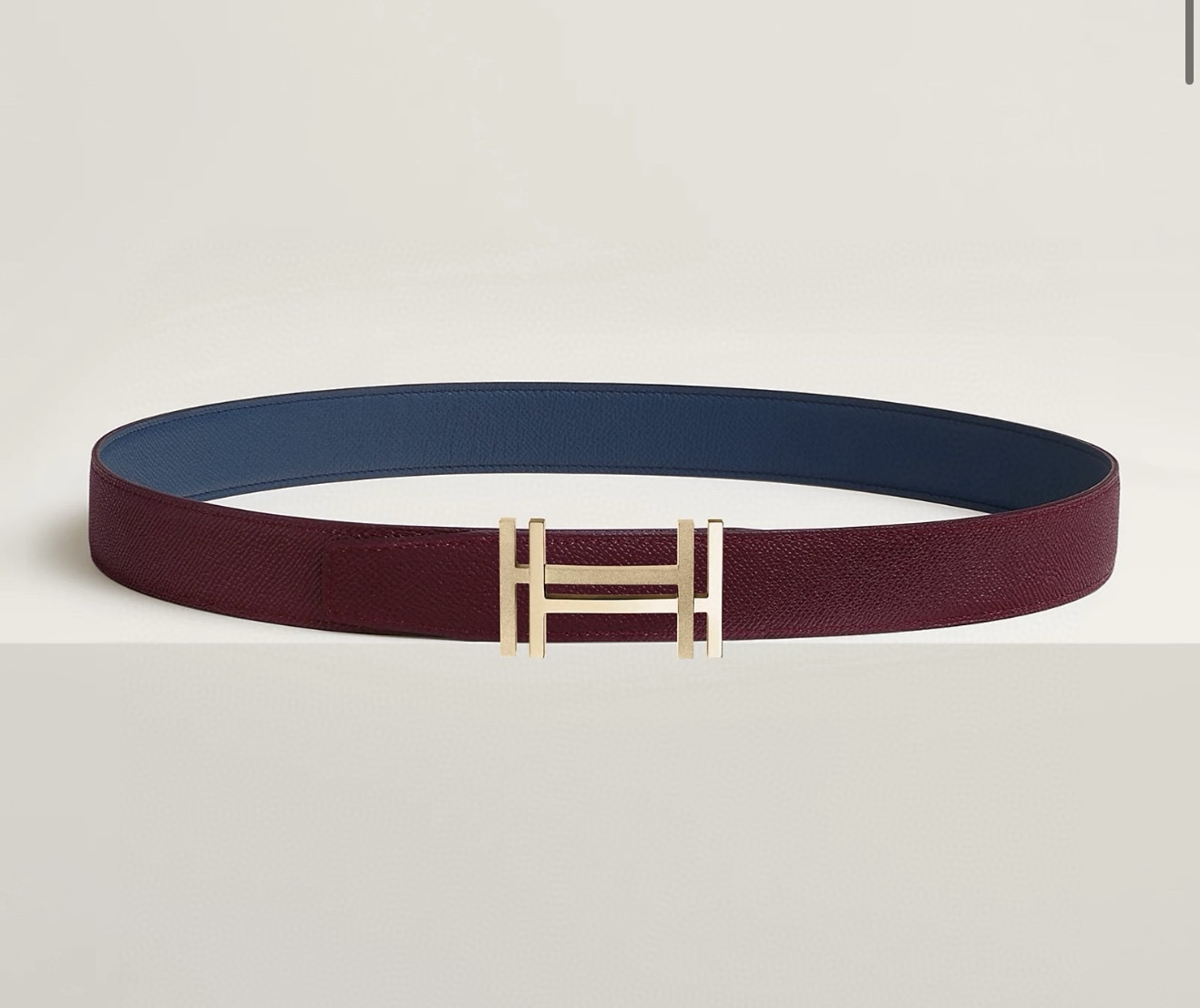 Hermes Hau Carre Reversible Leather Belt 32mm