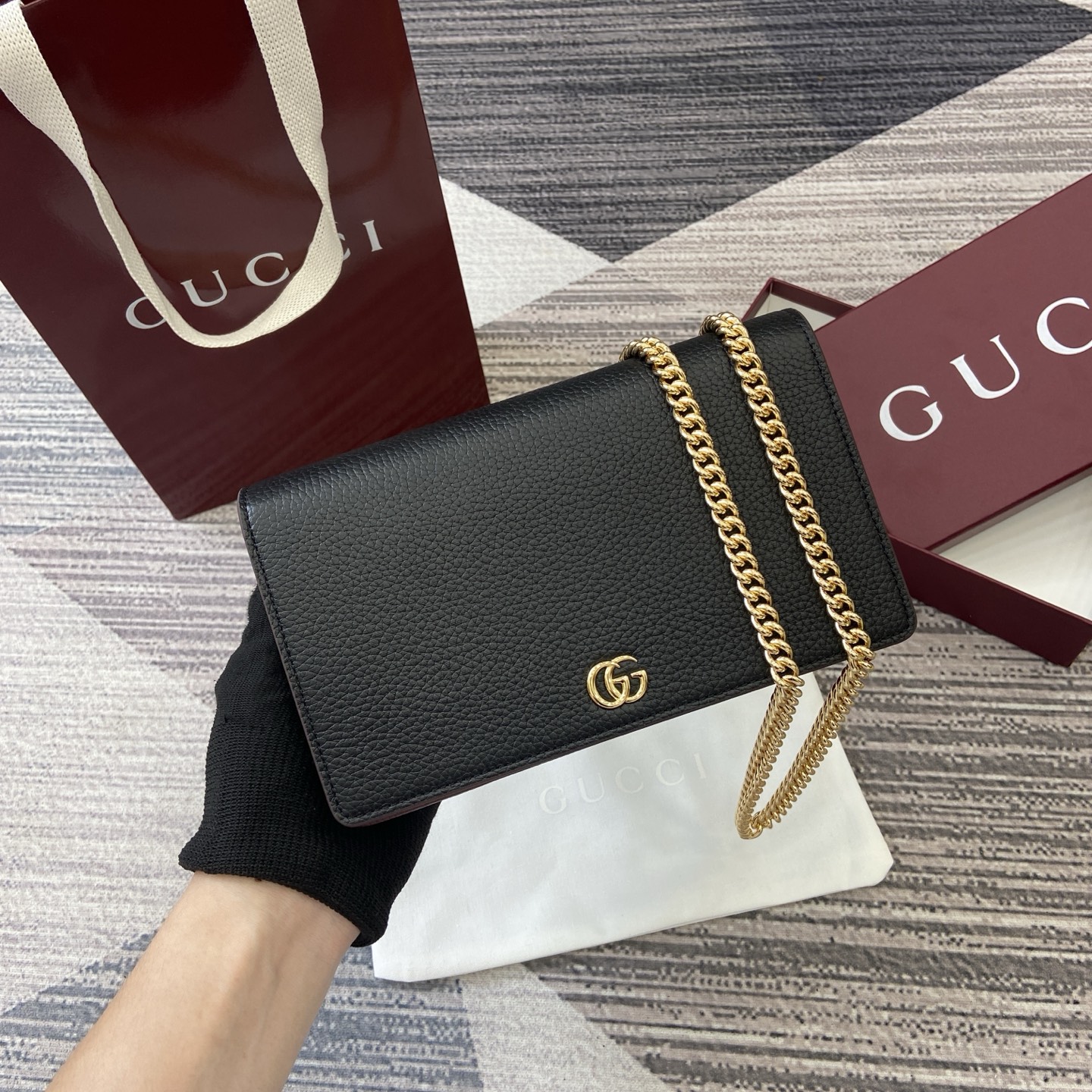 Gucci GG Marmont wallet on chain 497985