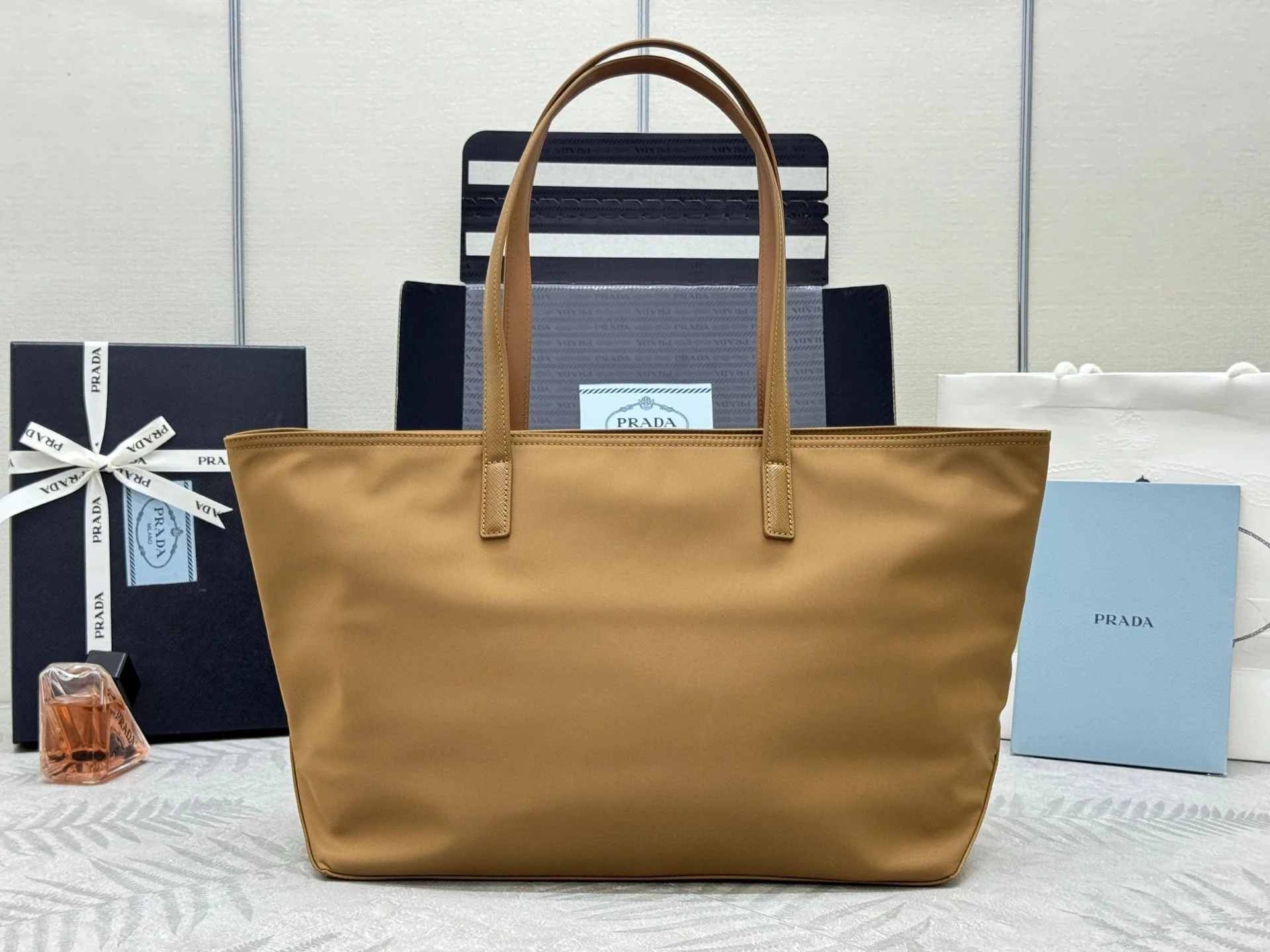 Prada Re-Edition 1978 Tote Bag 35cm Brown Re-Nylon& Saffiano Leather