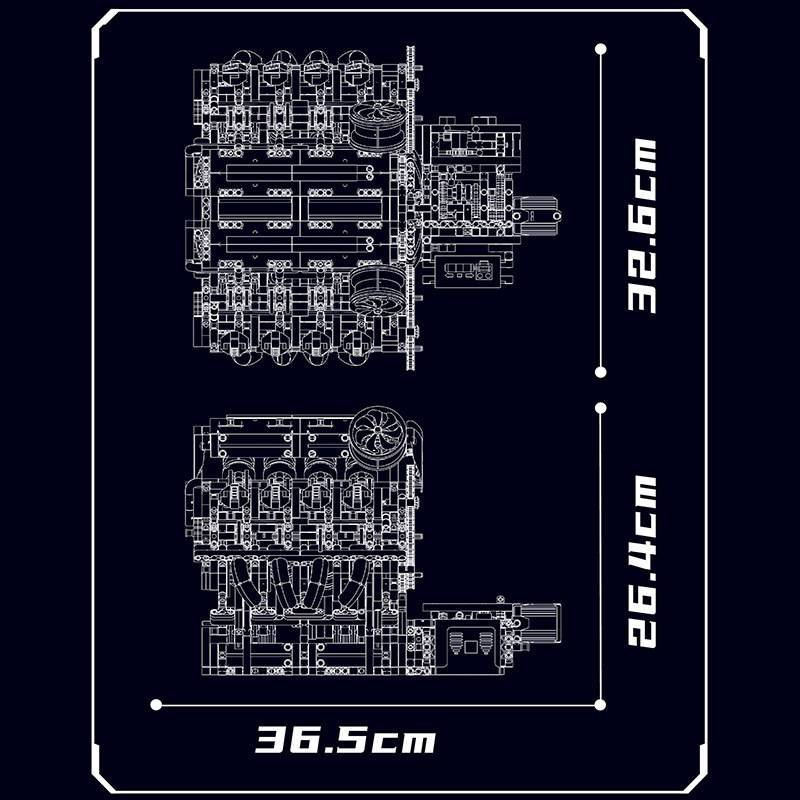 MOULD KING 10130 - F488 Supercar V8 Engine
