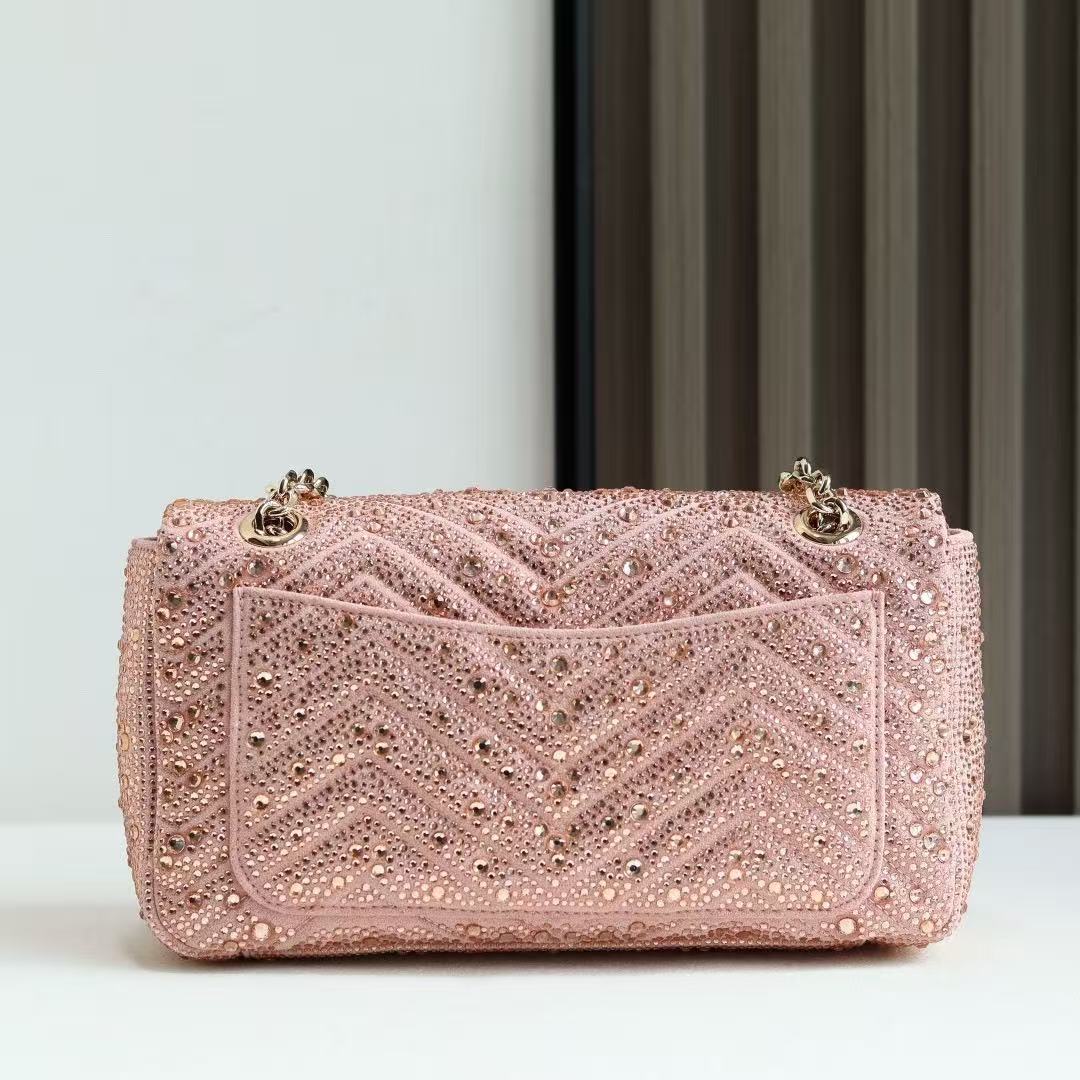 Gucci Marmont small shoulder bag with crystal embellishments