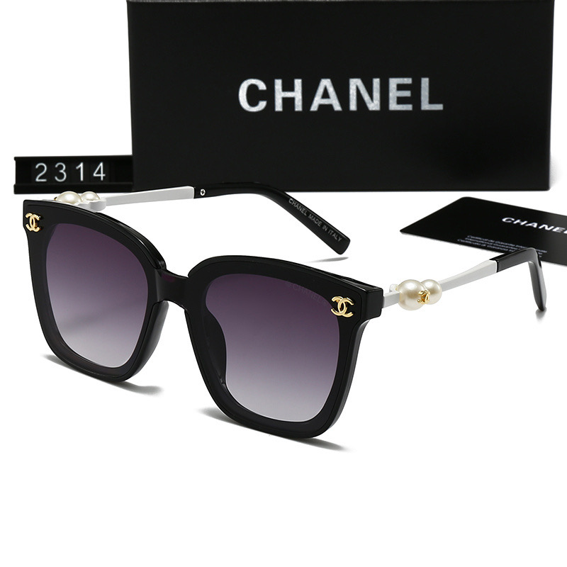 Chanel Gold‑Tone CC‑Logo Square Sunglasses - KAIROO