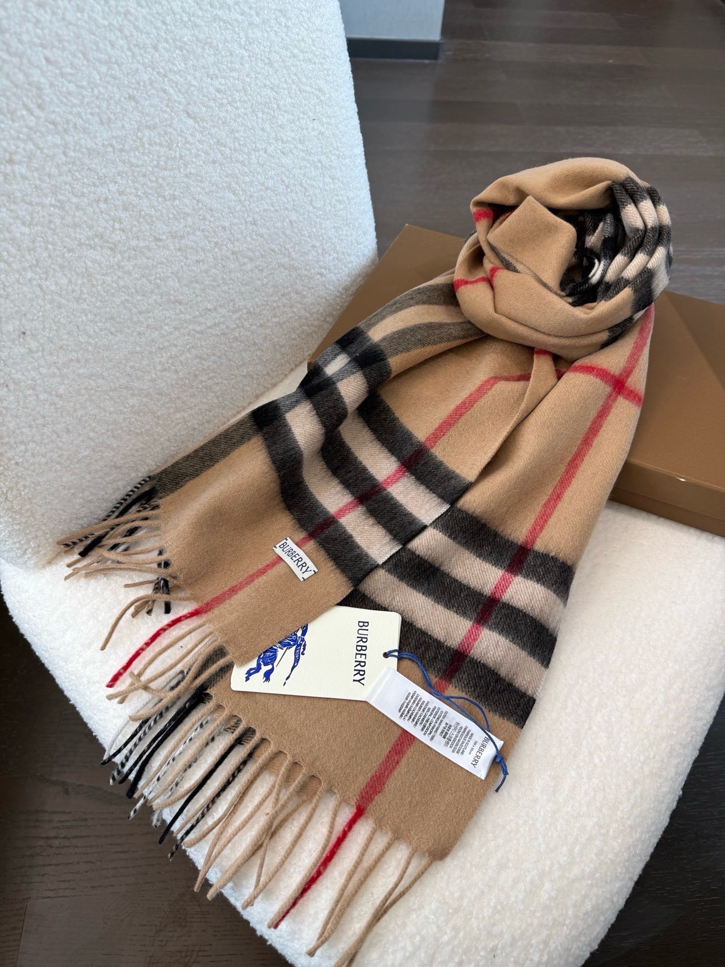 Burberry Classic Check Cashmere Scarf