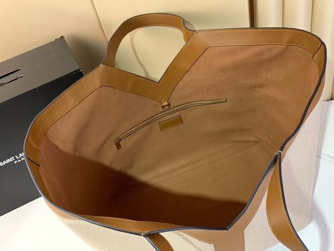Saint Laurent  Bags Y leather and canvas tote bag