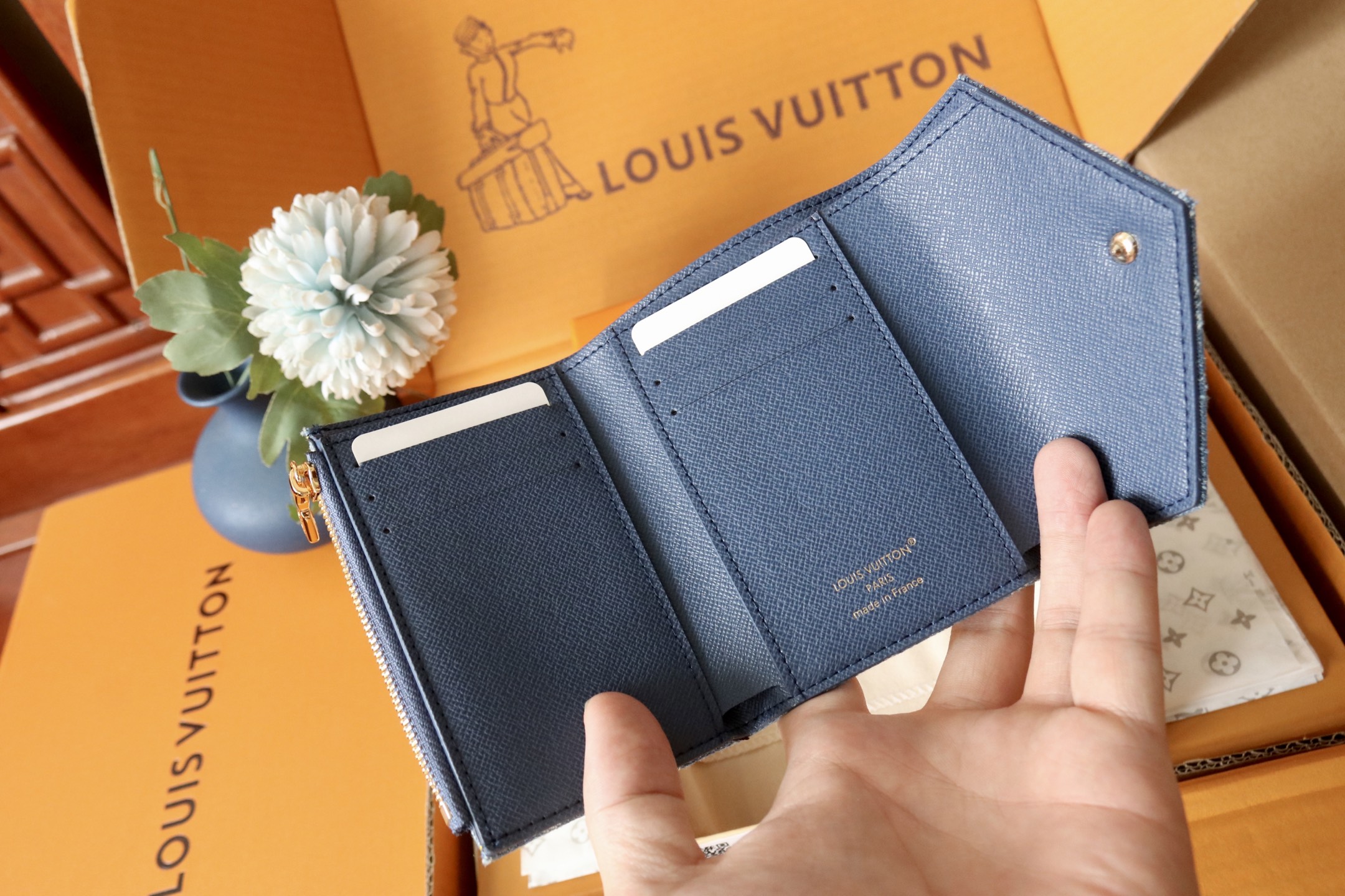 M83121 LV Victorine Wallet Monogram Denim Blue