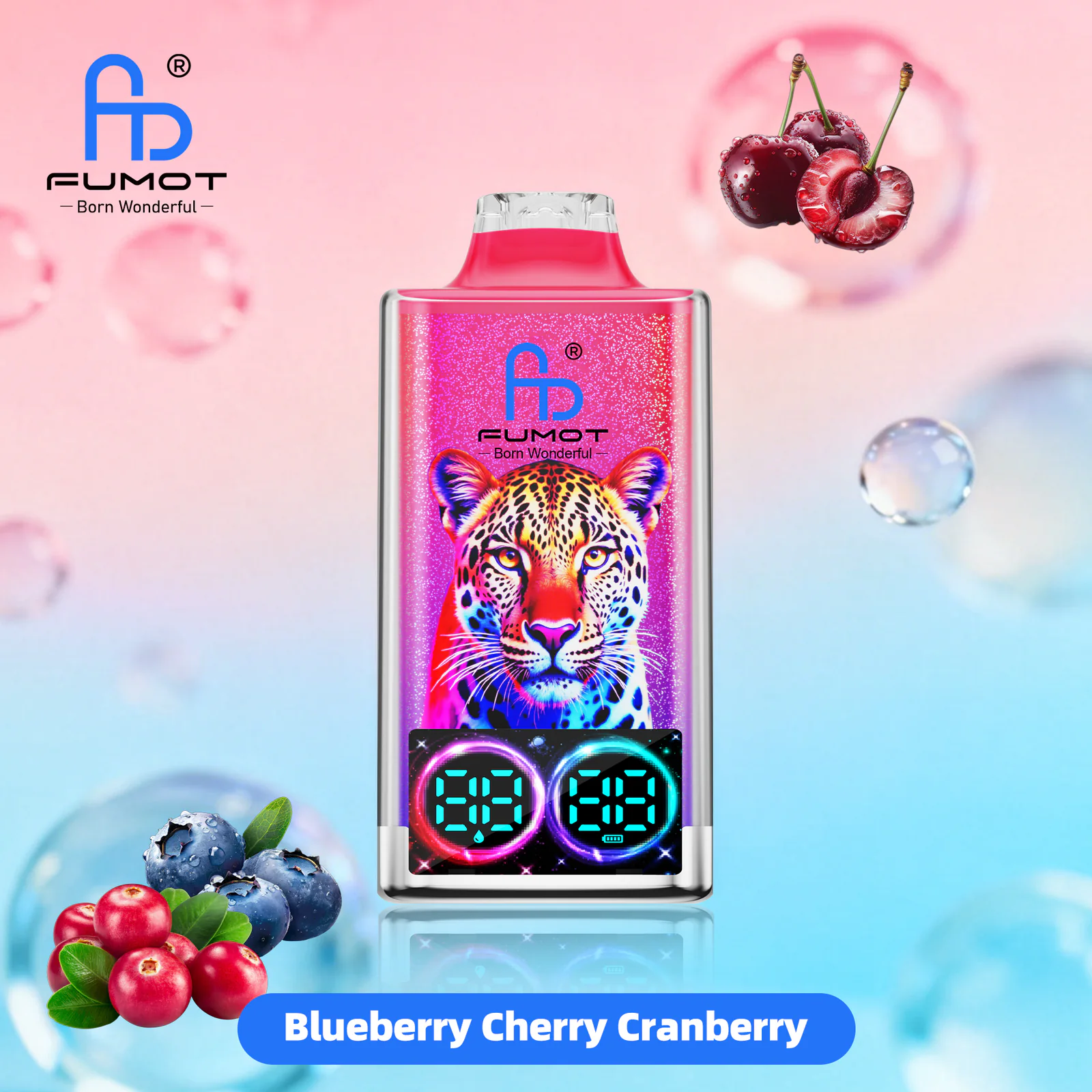 FUMOT Leopard 40K Disposable Vape – Blueberry Cherry Cranberry - Vaba Vape-Shop