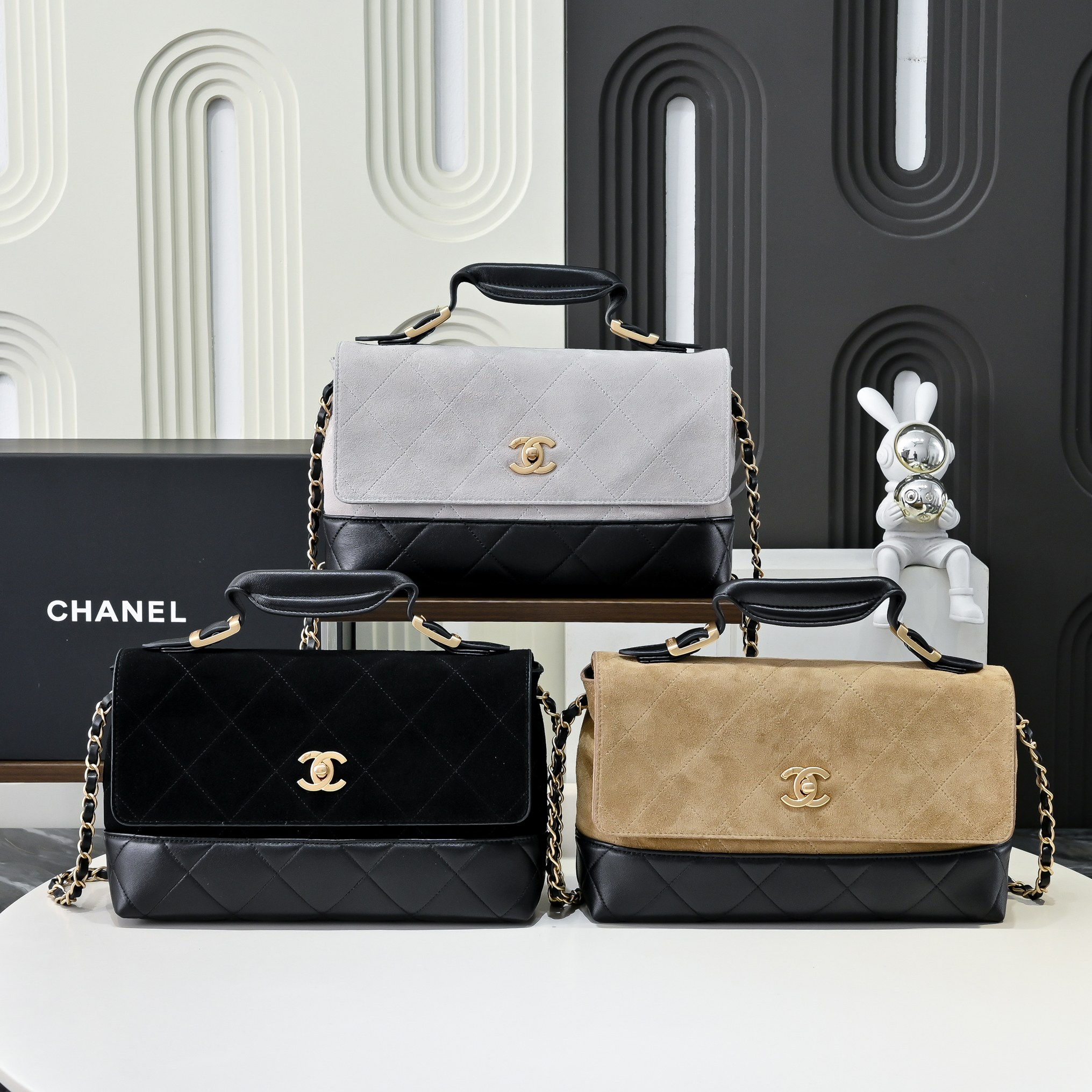 Chanel Bags Hobo Suede Waxed Sheepskin AS5637