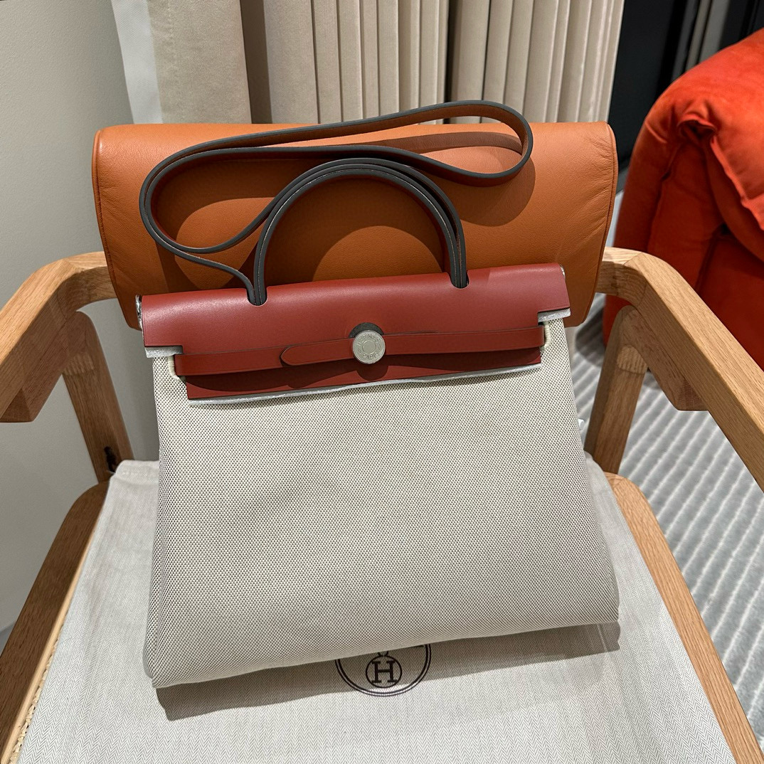 Hermes Canvas and Cowhide Herbag Zip 31 PM