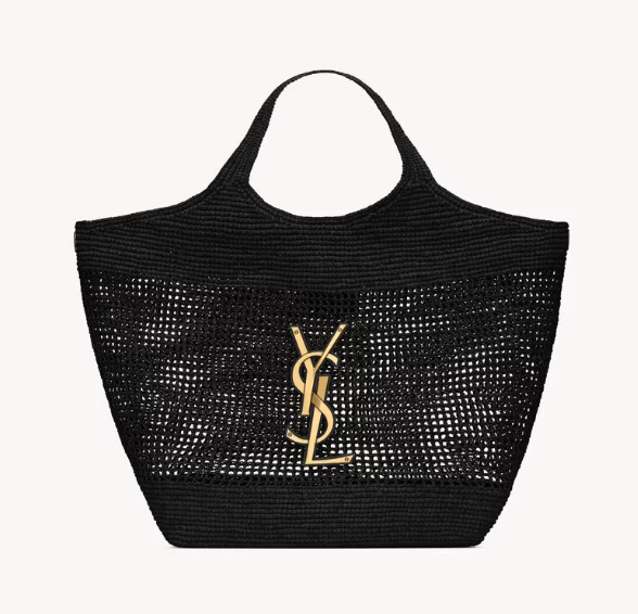 Saint Laurent Black Raffia Maxi Icare Shopping Bag 772191