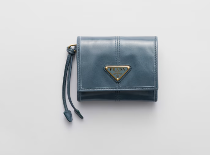 Prada Calfskin Small Wallet-Blue
