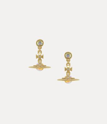 2026 New Gold-Tone Iridescent Pearl Orb Drop Earrings, Dainty Saturn Design, Vintage Y2K Jewelry for Daily Wear