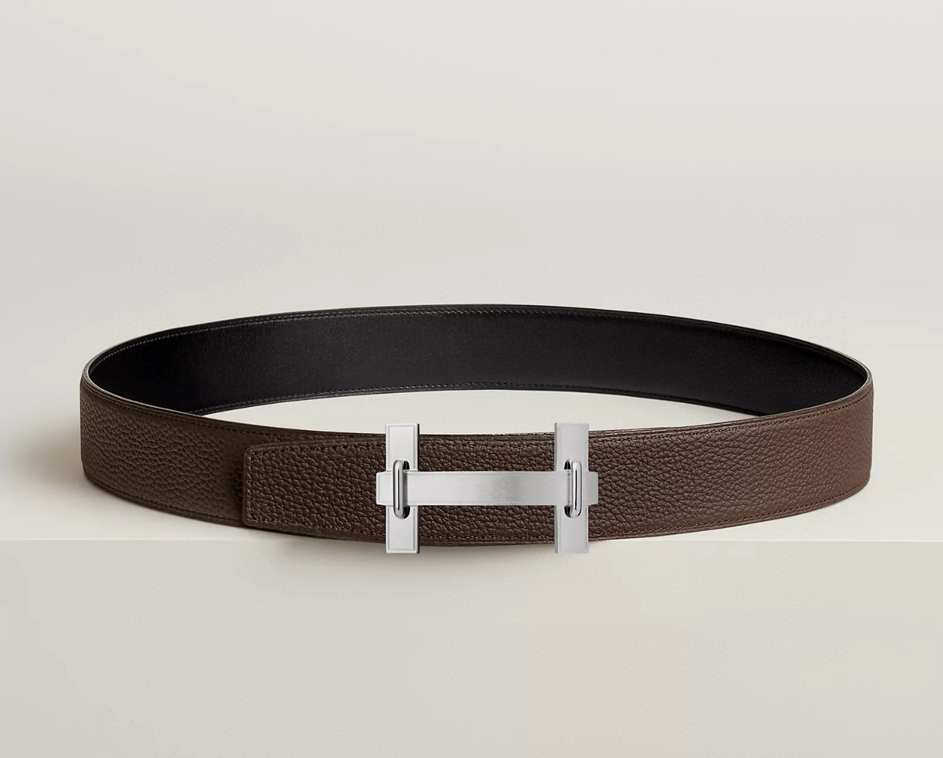 Hermes H jumping Reversible Leather Belt 3.8cm