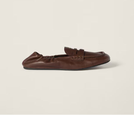 Miu Miu Ruched Nappa Loafers