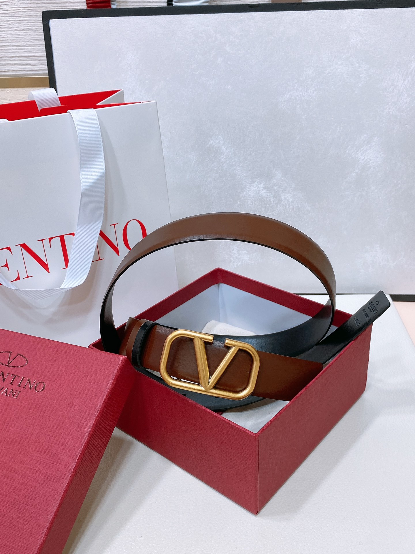 Valentino Reversible Leather Belt 3cm