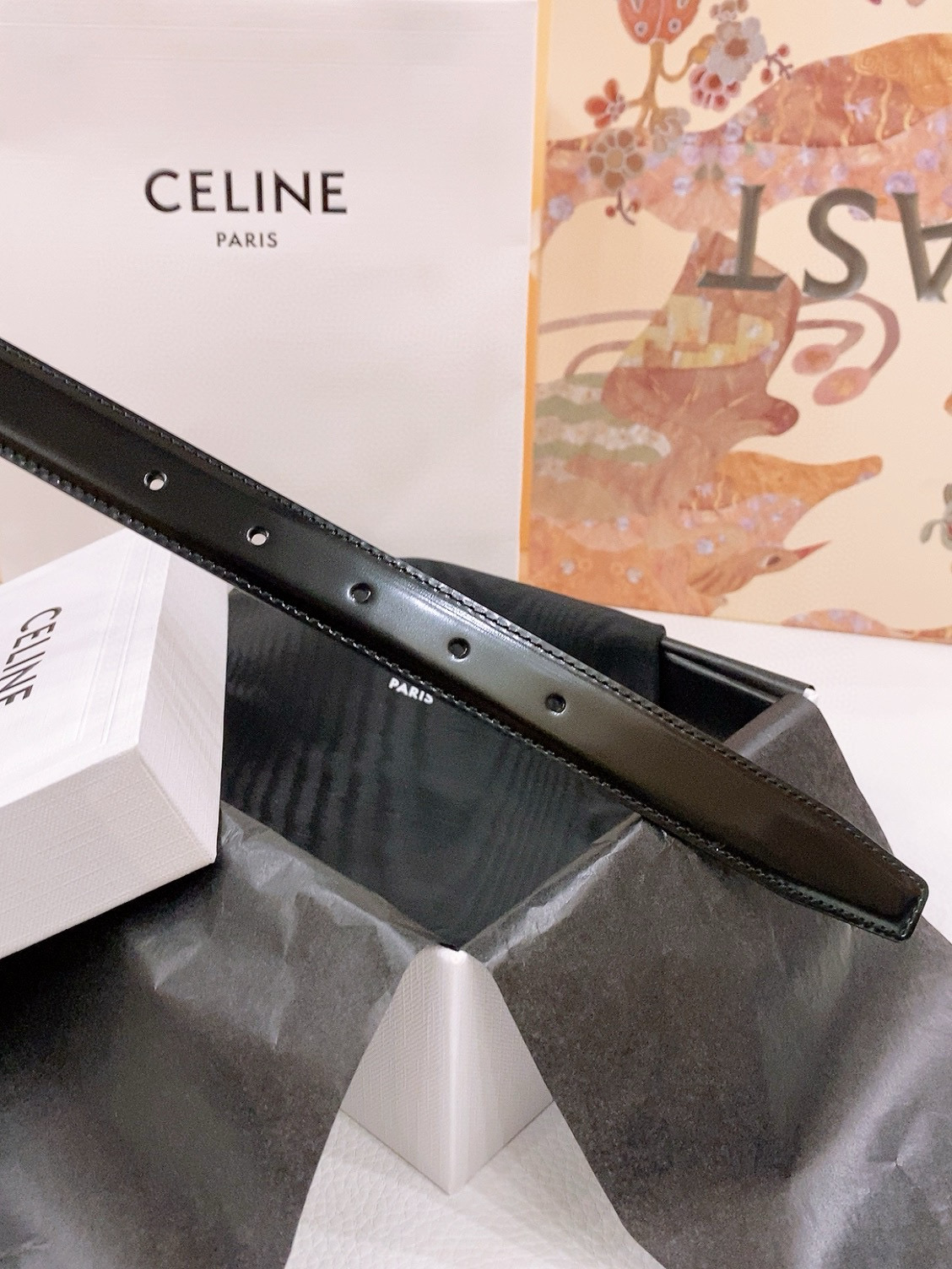 Celine Triomphe Reversible Leather Belt 2.5cm