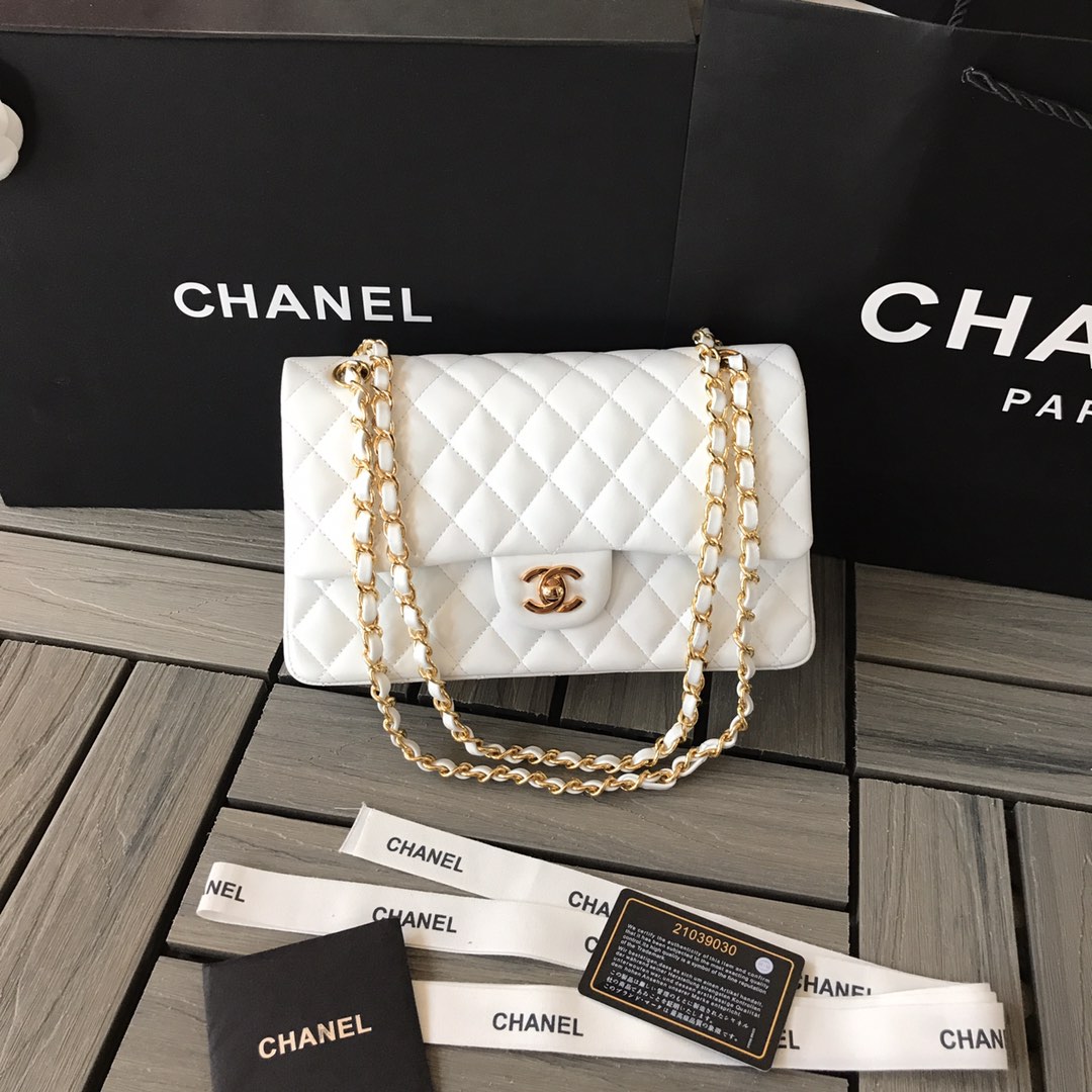 Chanel Classic 11.12 Handbag in White Lambskin
