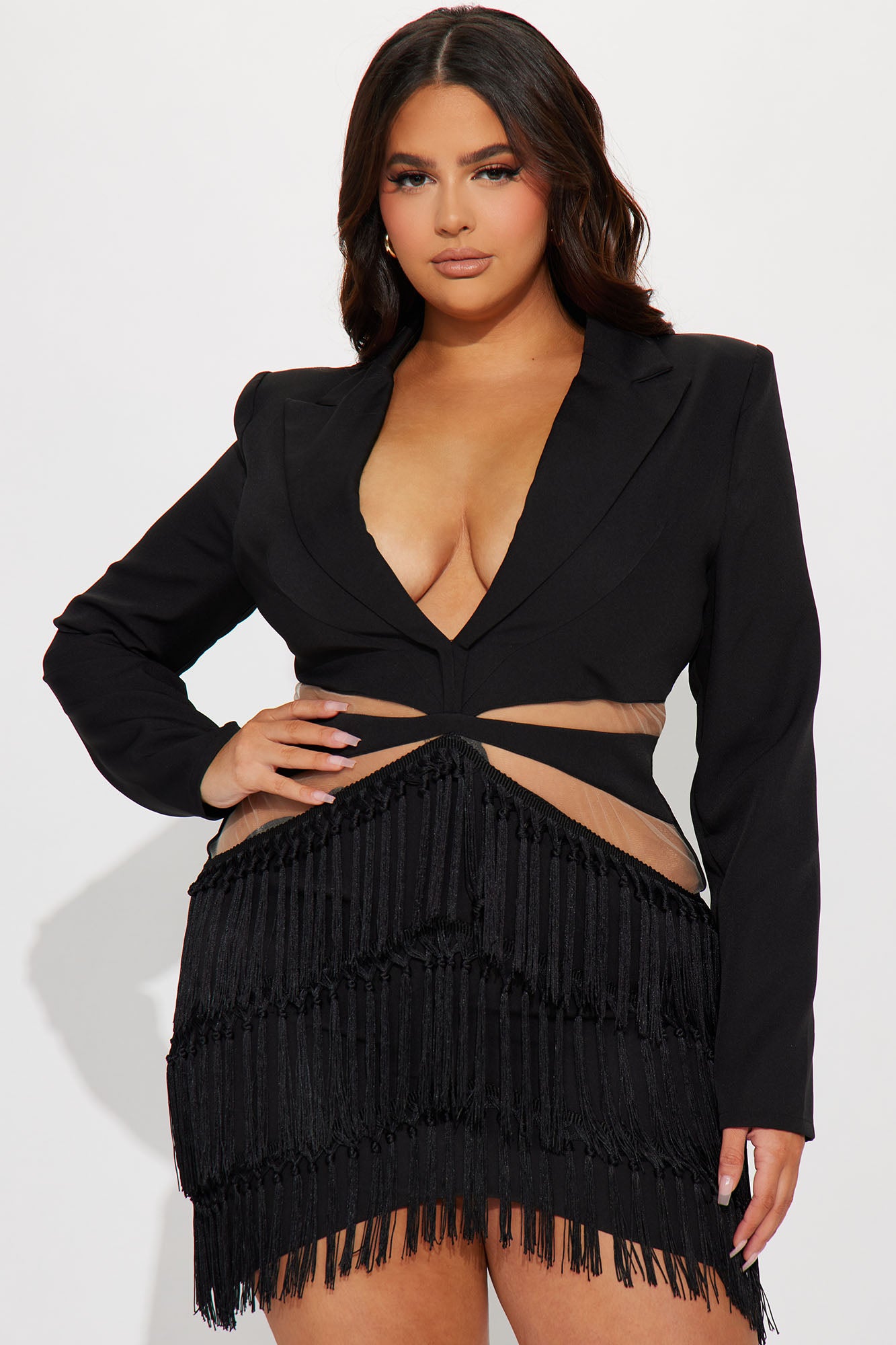 Risque Business Blazer Mini Dress - Black