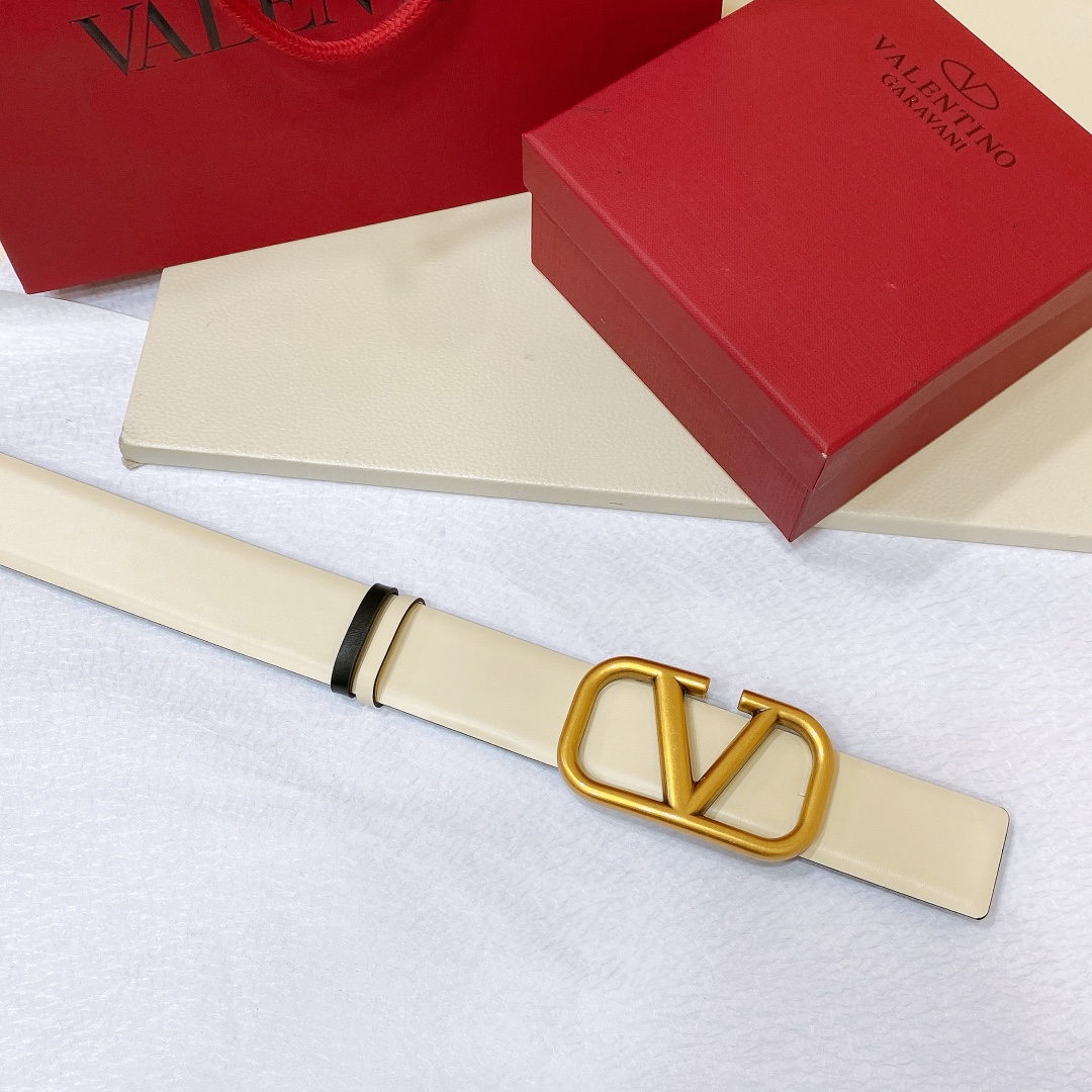 Valentino Reversible Wide Leather Belt 4cm