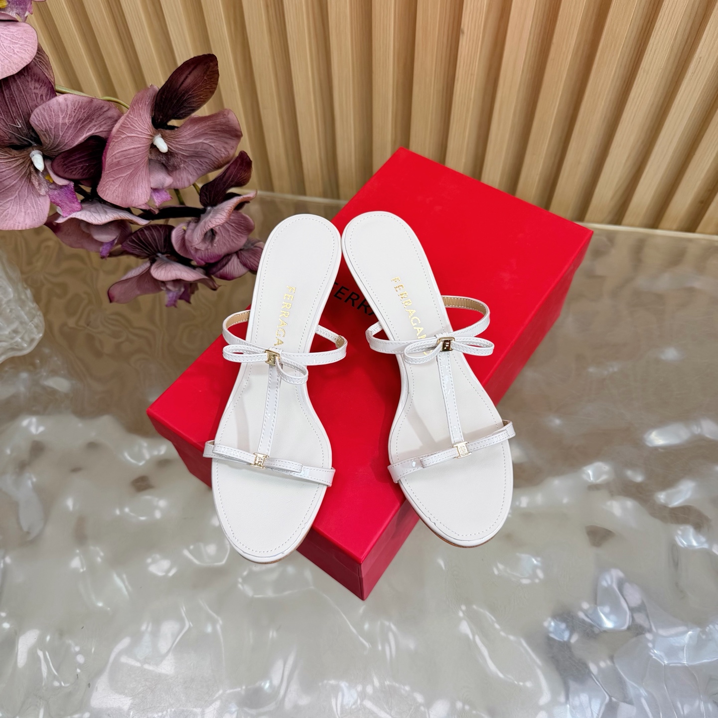 Ferragamo Bow T-strap sandals