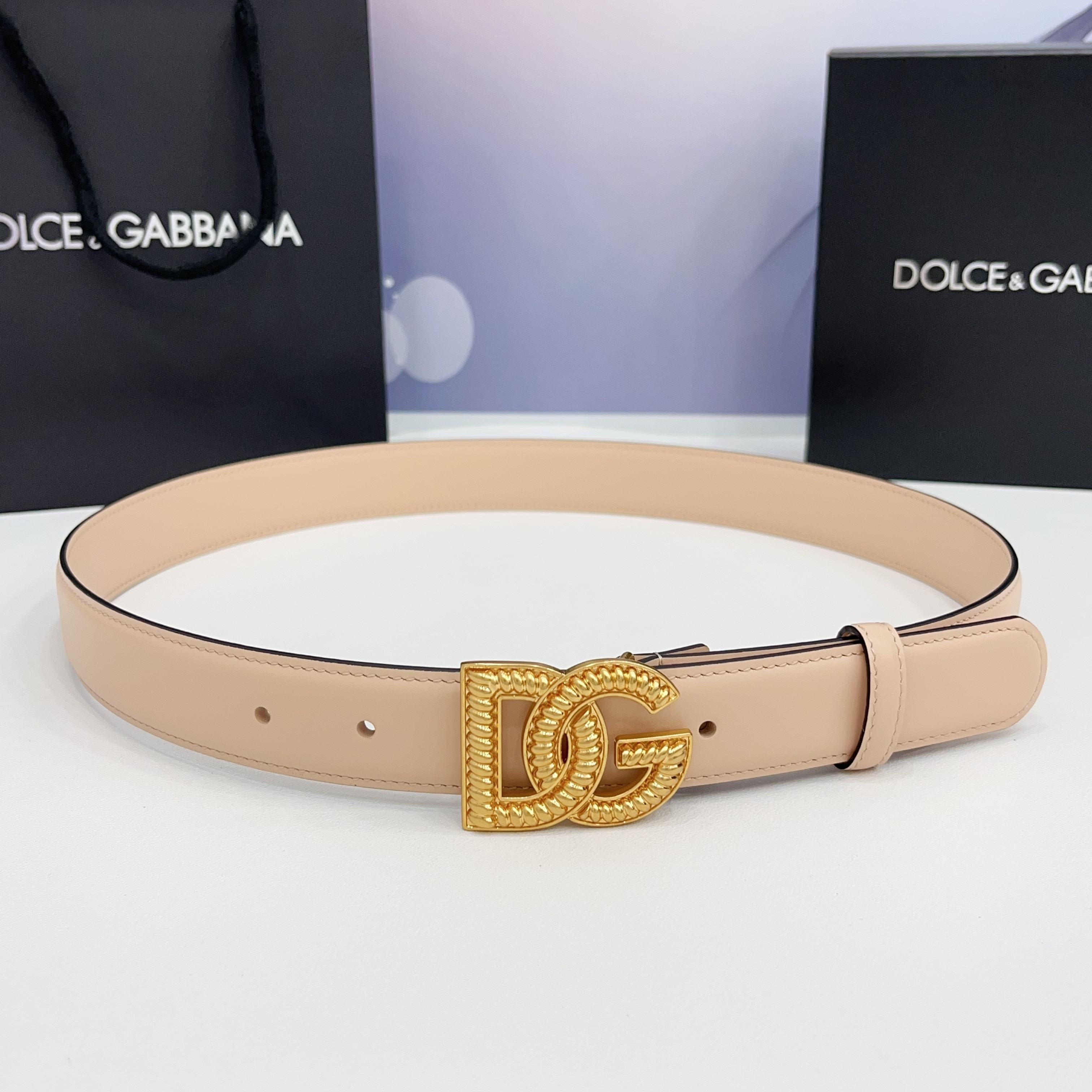 D&G Luxury DG Buckle leather Belt 3.0cm