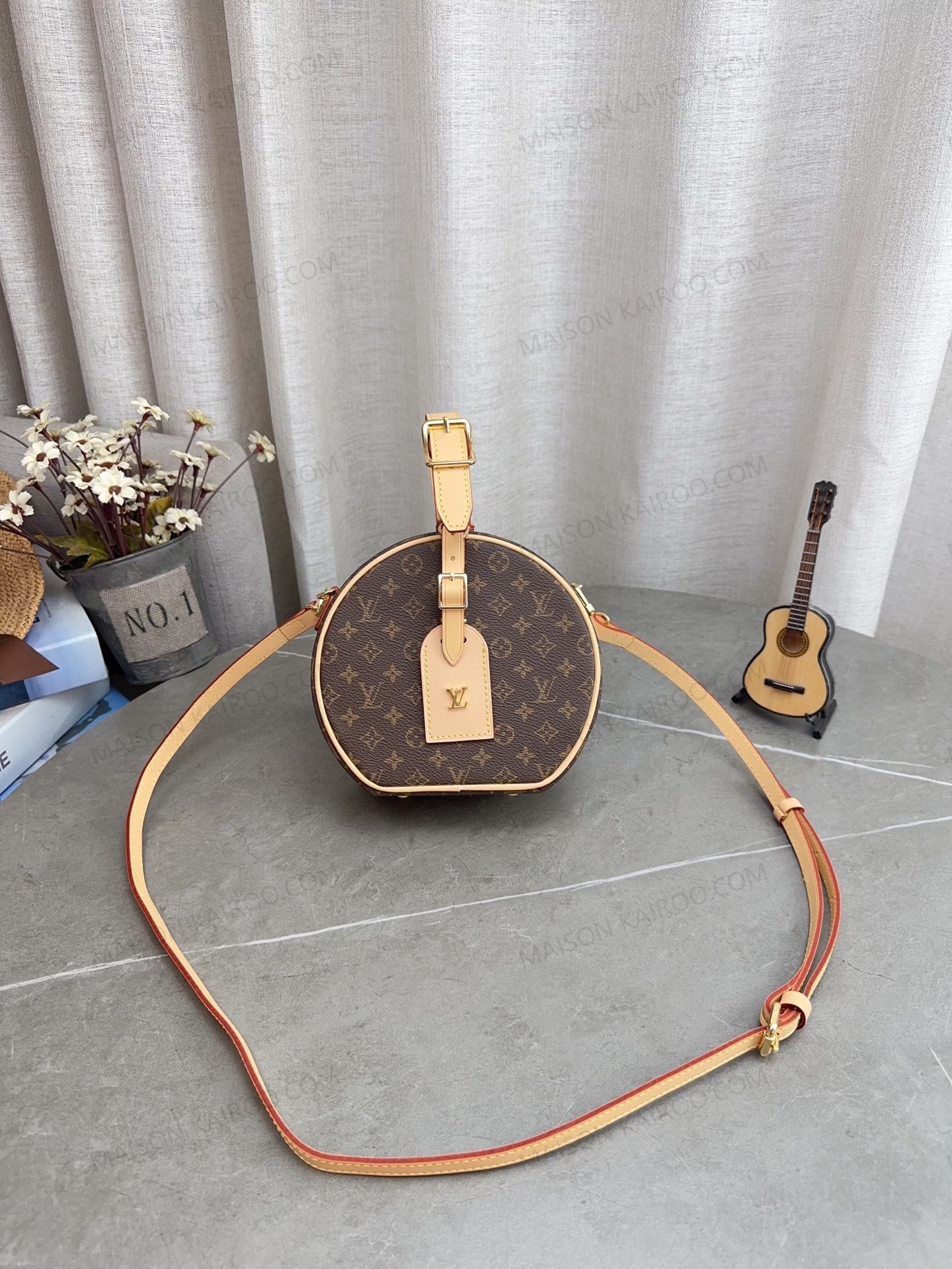 Louis Vuitton LV Boite Chapeau Souple Hat Box Light Brown Monogram Canvas Shoulder Top Handle Bag - KAIROO