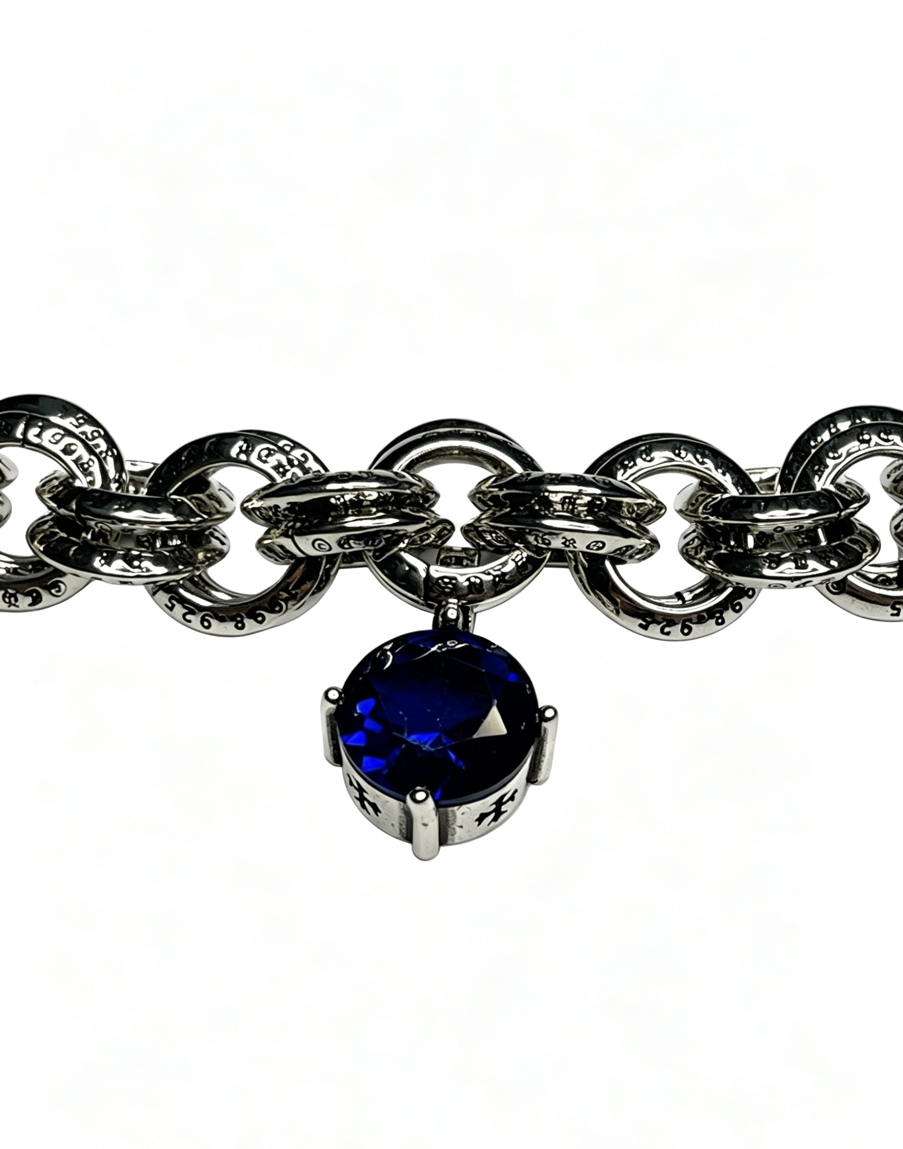 Chrome Hearts Oxidized Silver Unisex Bracelet