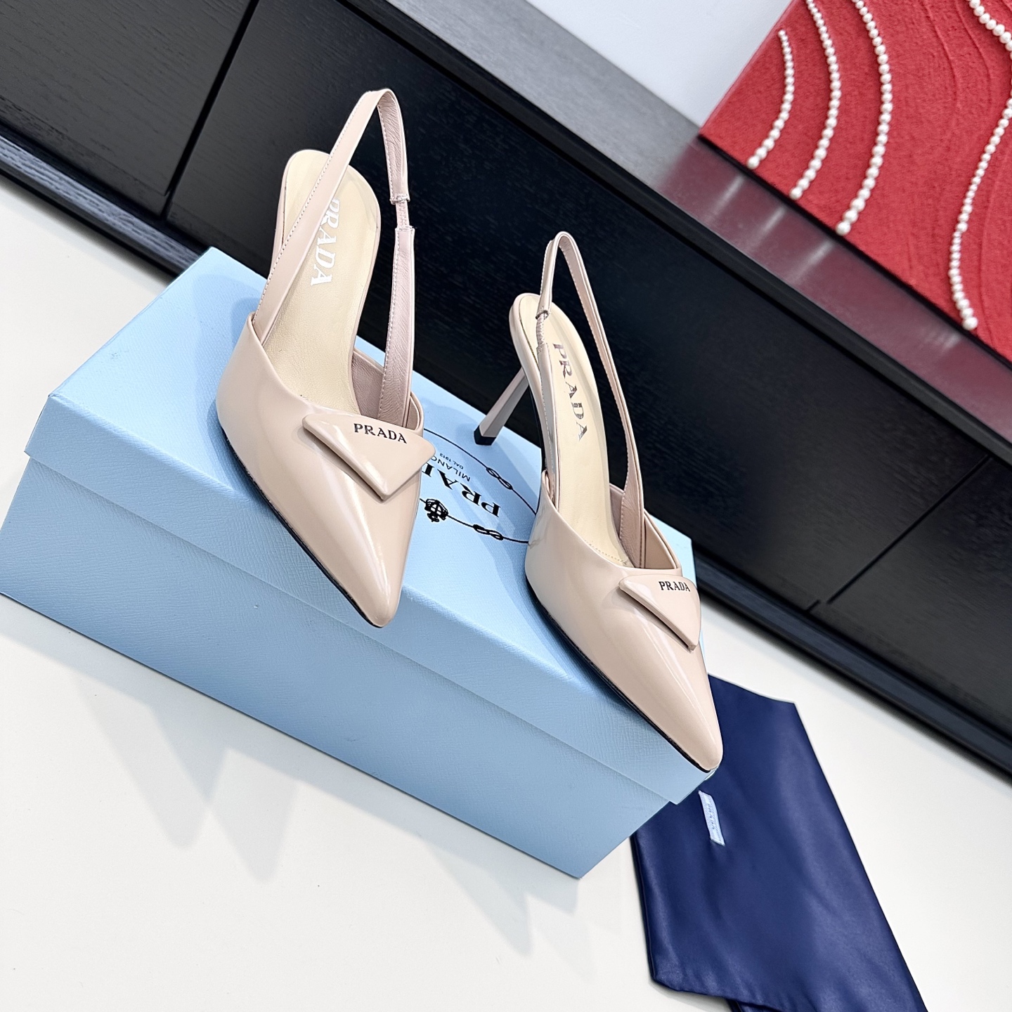 Prada Brushed Leather Singback Pump