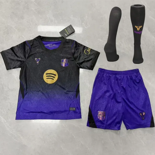 kids Barcelona Away Suit & Socks 26/27 | Soc Jersey - Premium Football Jersey