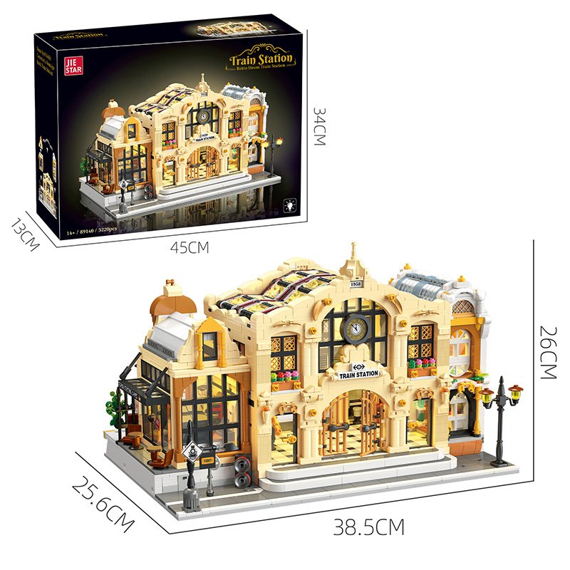 JieStar 89140 - Retro Steam Train Station