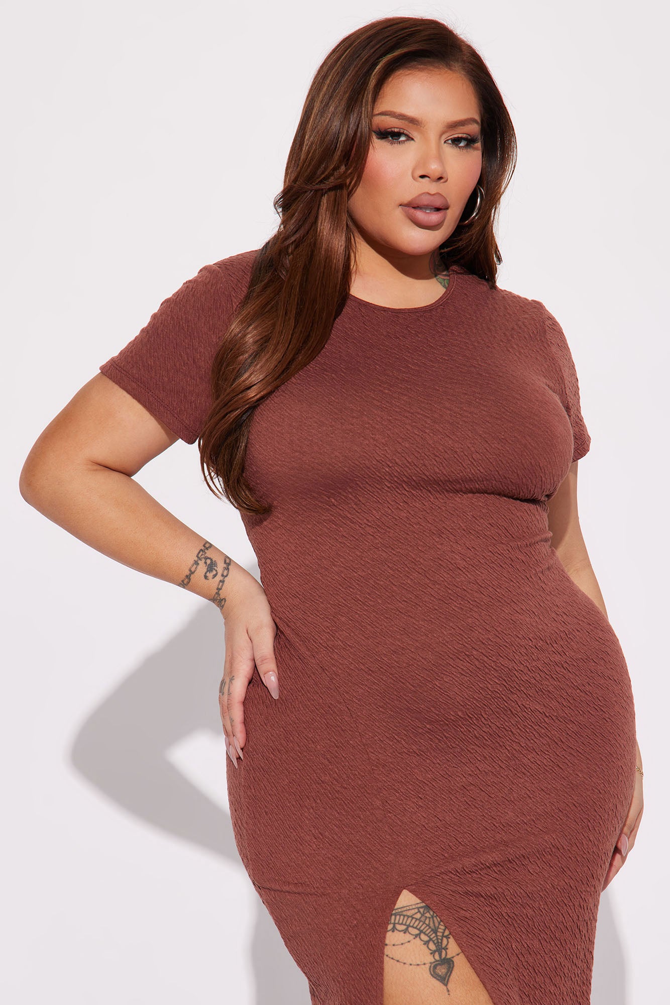 Quinn Midi Dress - Brown