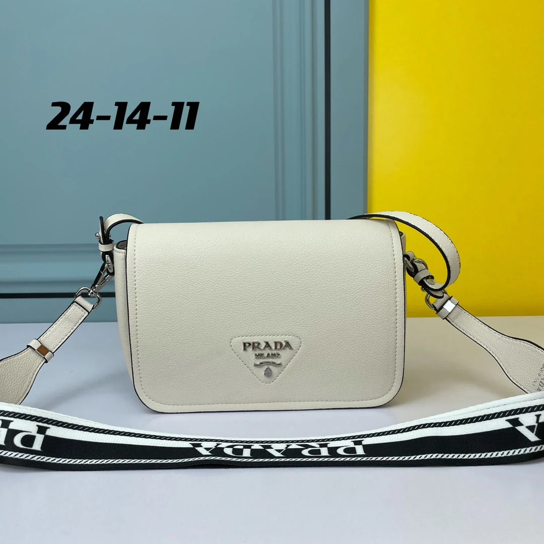 Prada  24 BAG WITH STRAP IN WHITE CALFSKIN