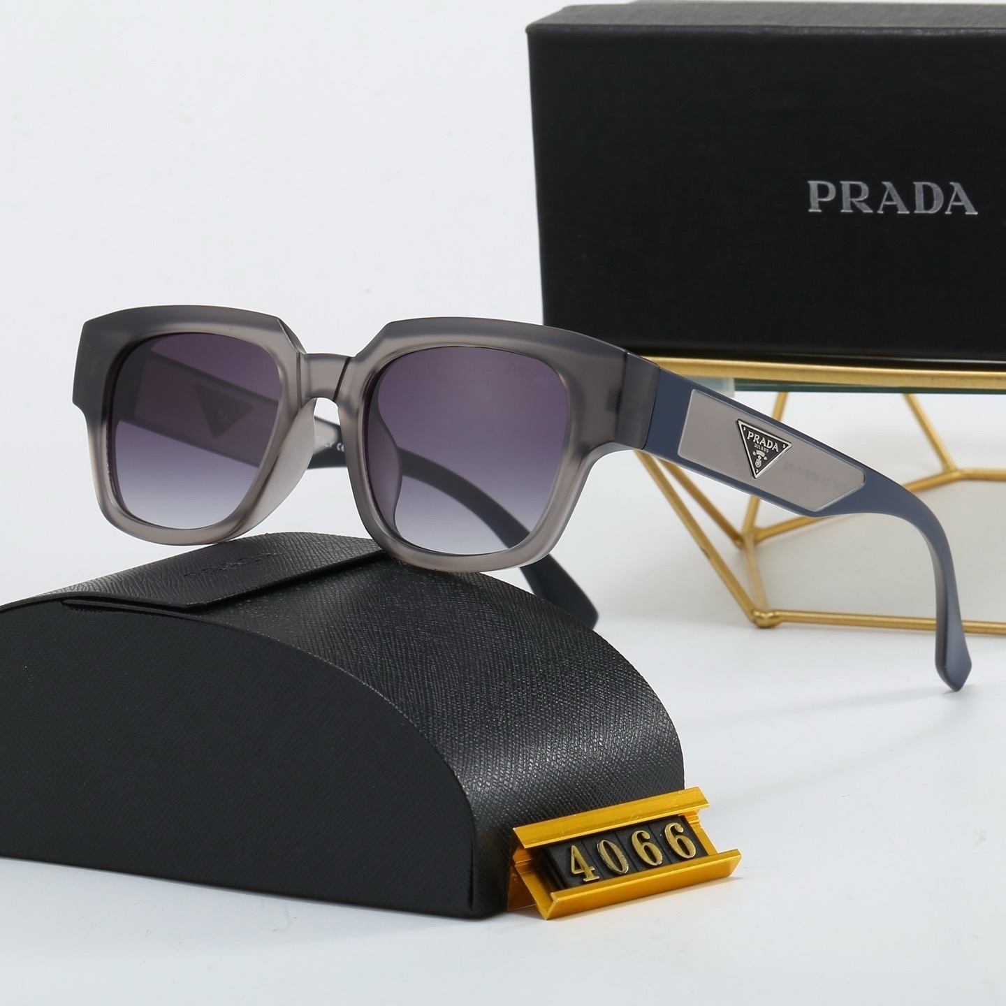 Prada Triangle‑Logo Square Sunglasses - KAIROO