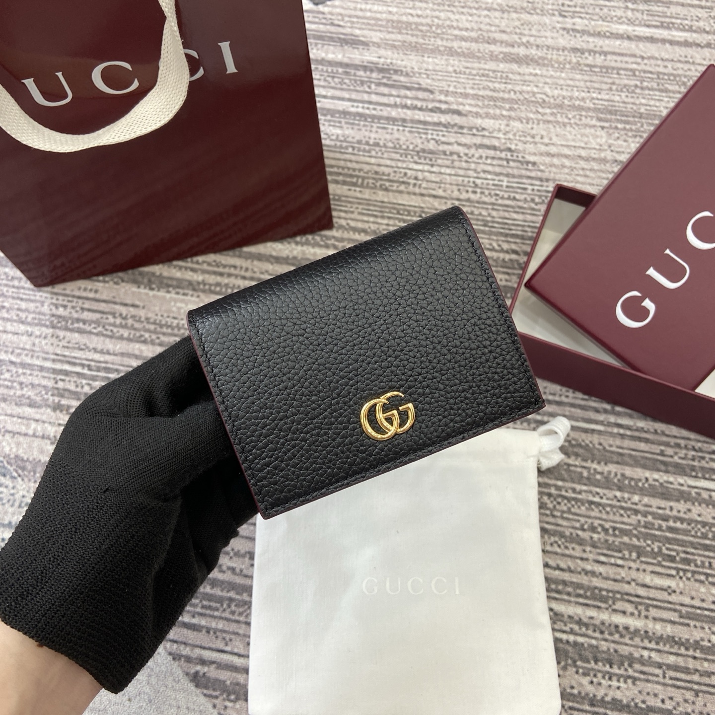 Gucci Bi-color GG Marmont small wallet 456126