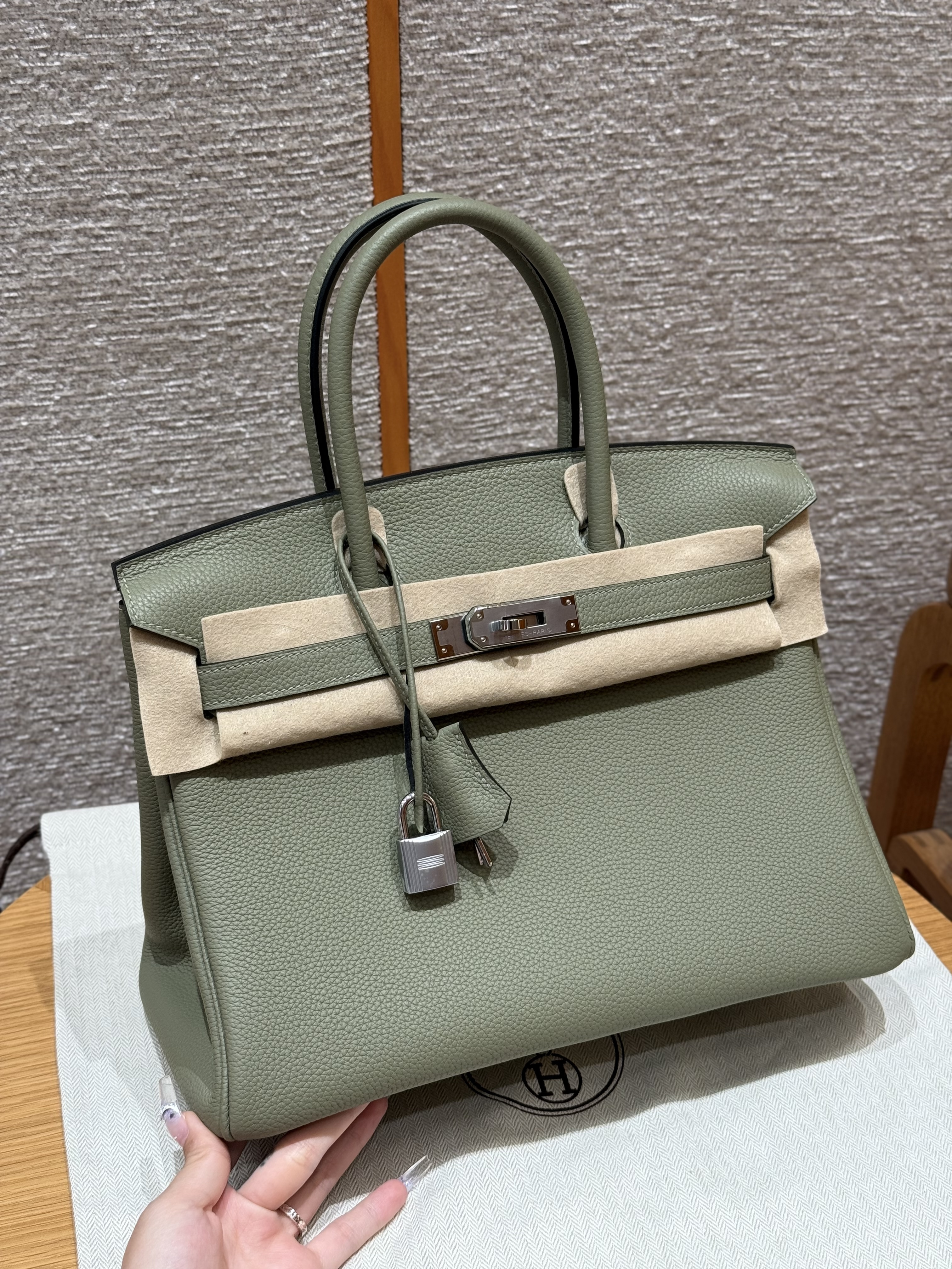 Hermes Sauge Togo Birkin 30 Bag