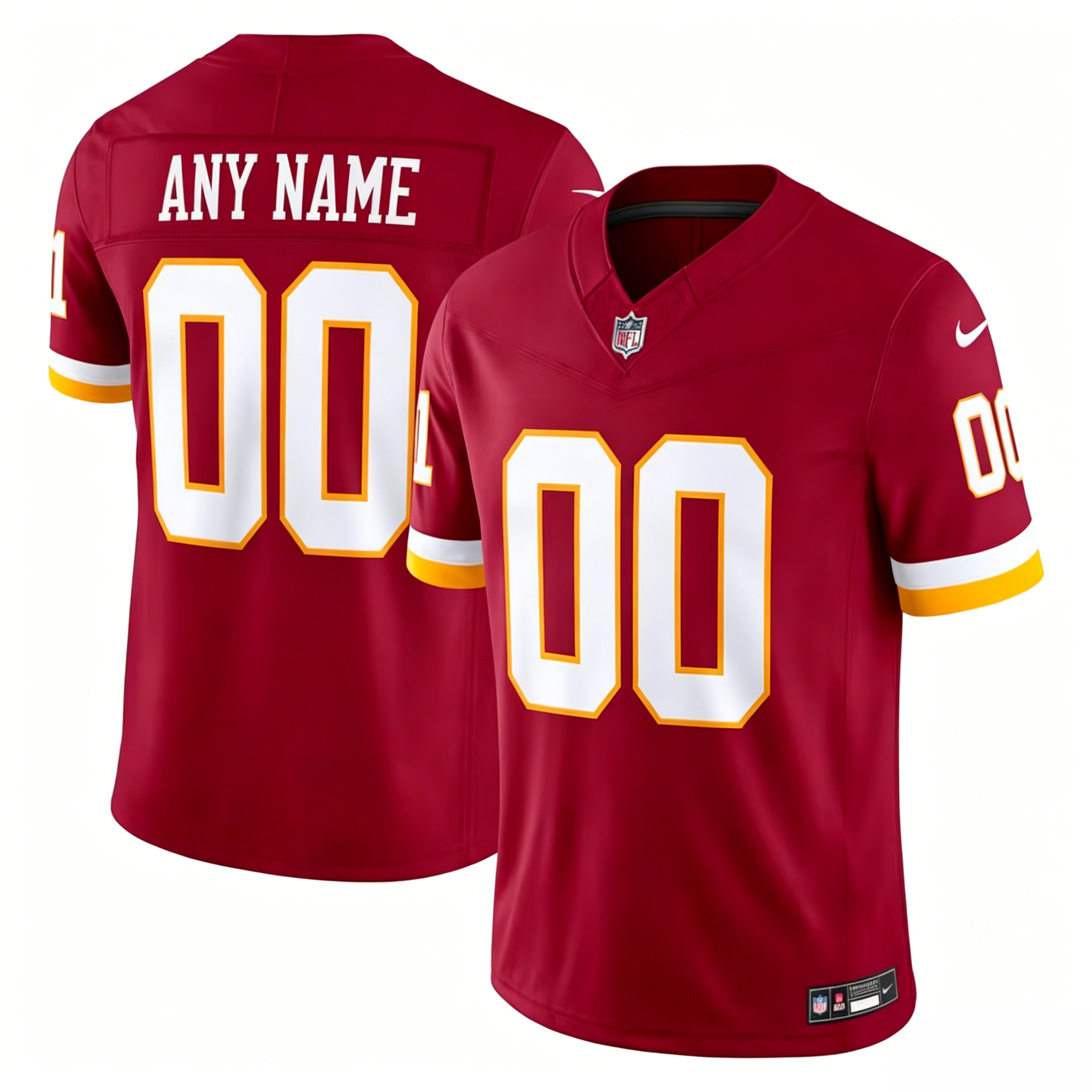 Customized  Washington Commanders Football Jersey Nike White Red Vapor F.U.S.E. Stitched Retired Limited Jersey