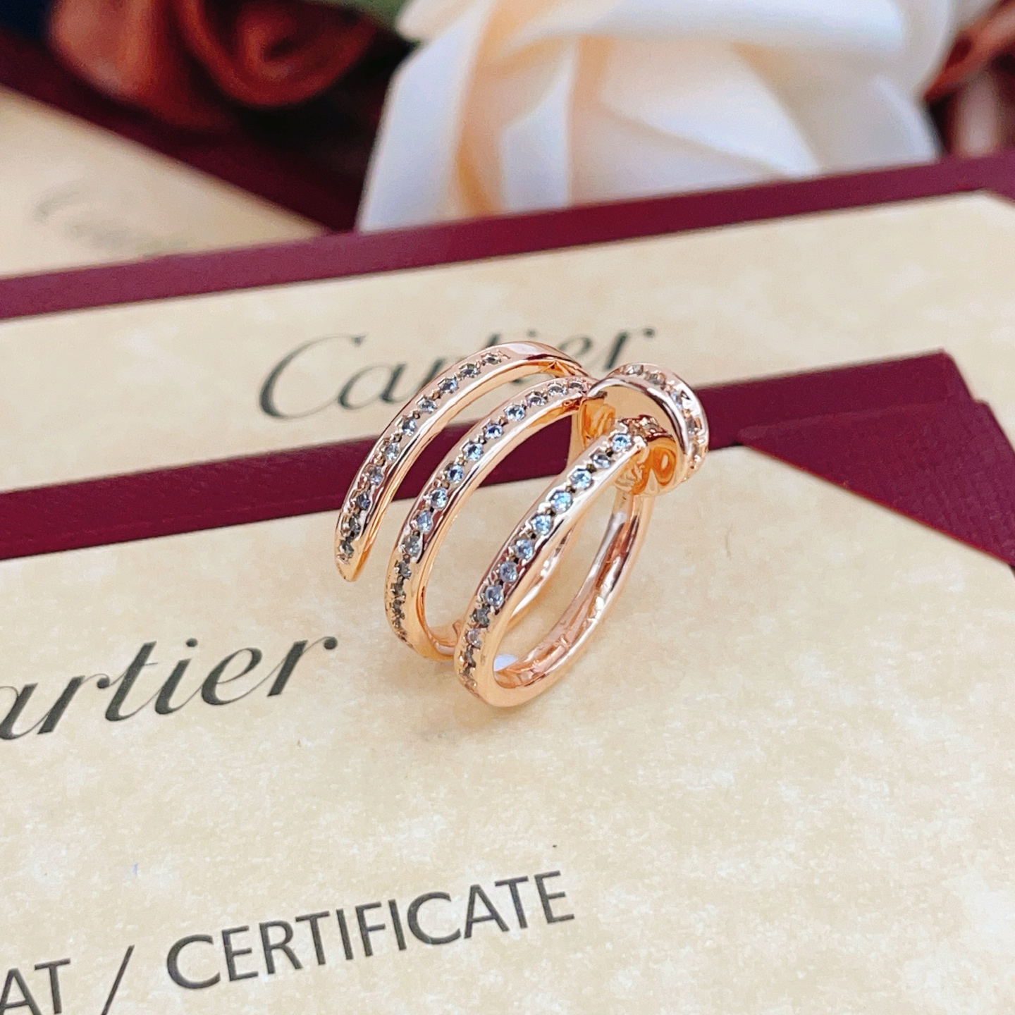 Cartier Fashion Designer Ring-Pink Gold