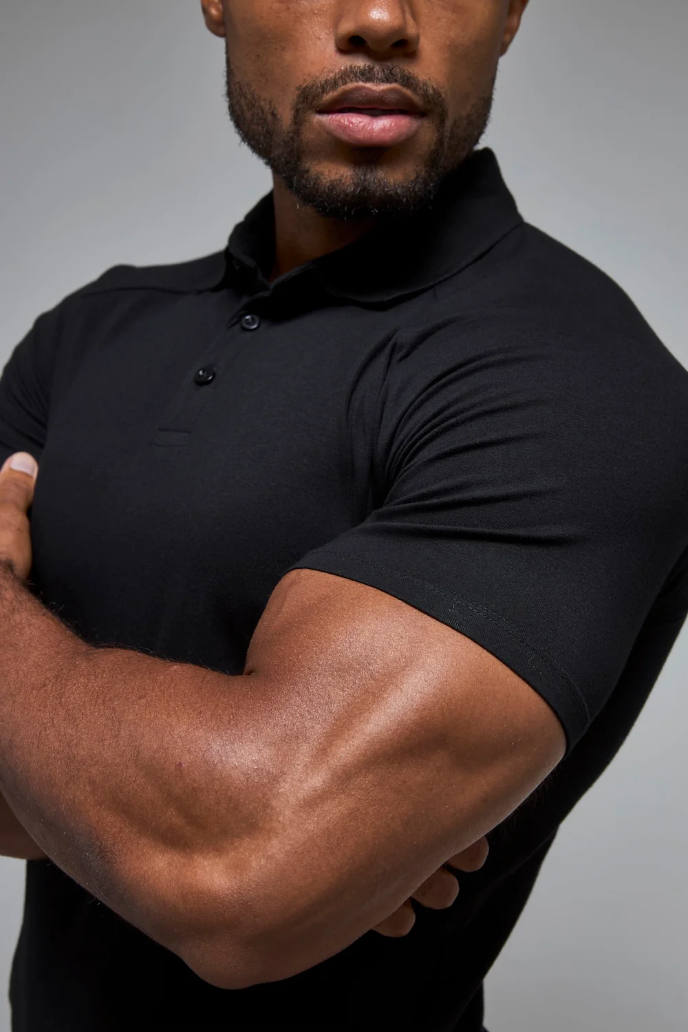 Athletic Fit Polo Shirt in Black