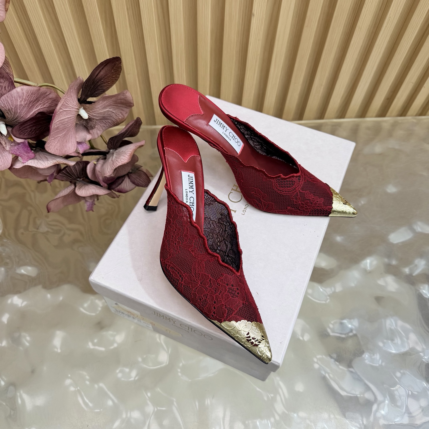 Jimmy Choo Lace Heeled Mule