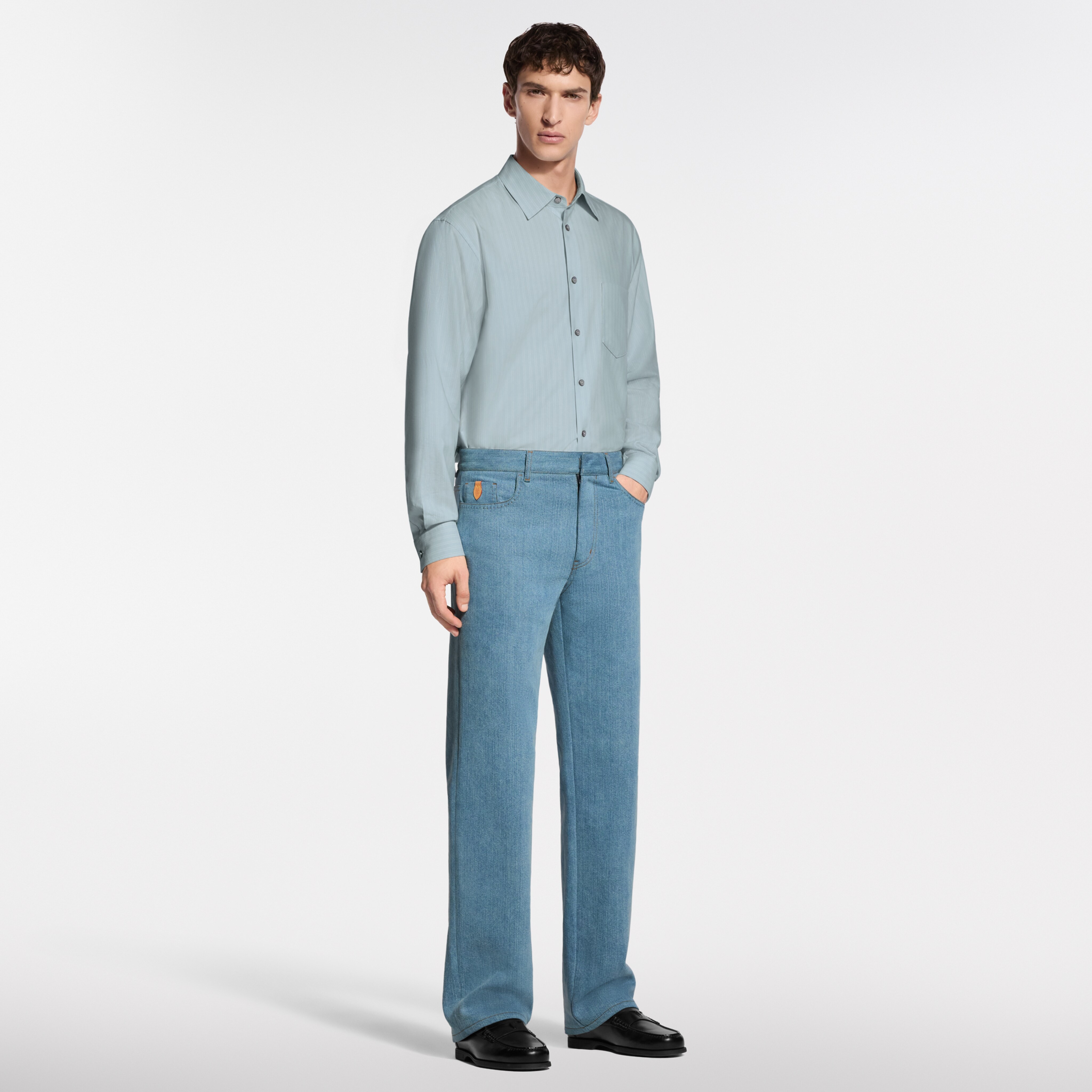 シルクブレンド デニムパンツ