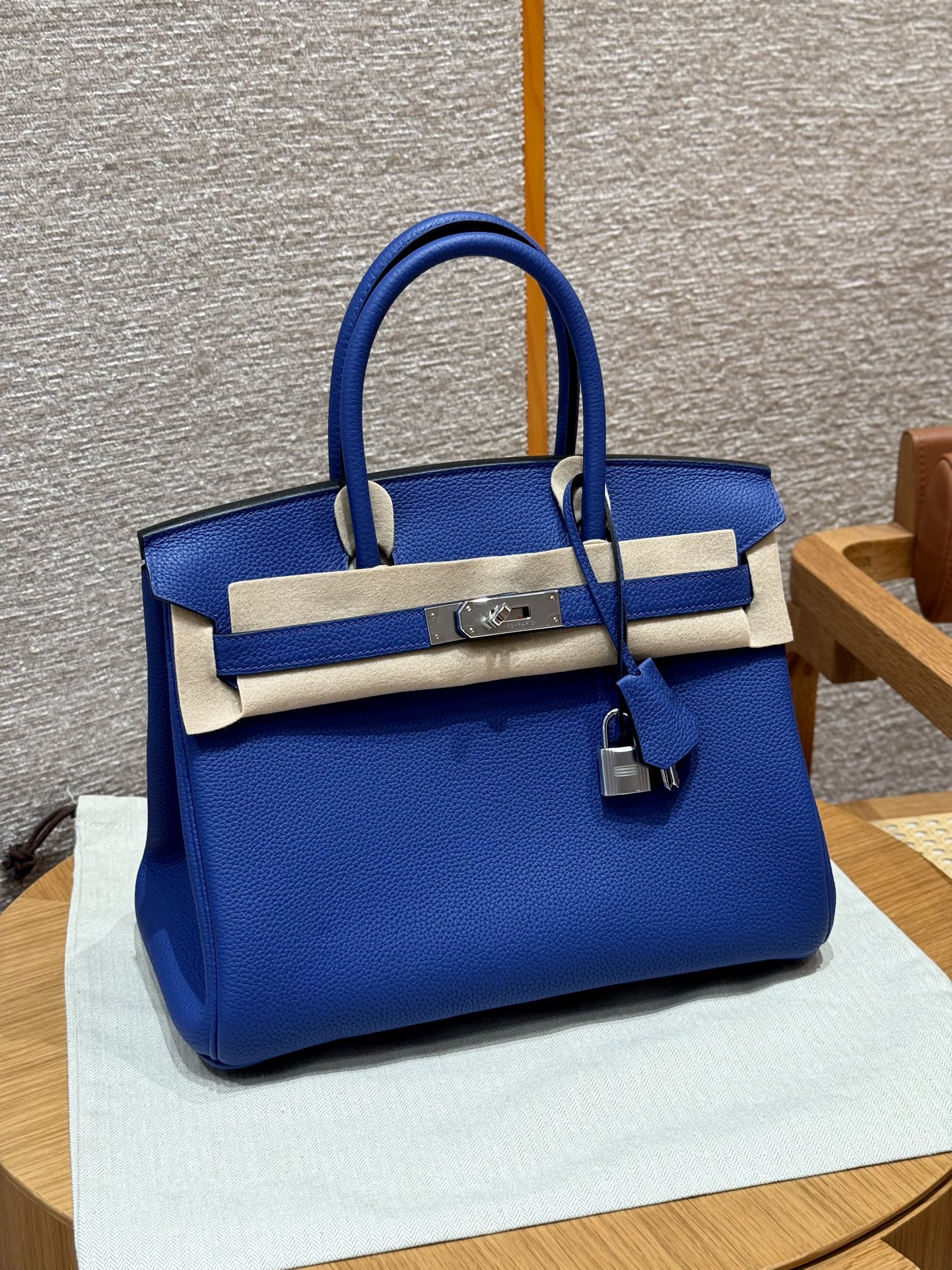 Hermes Blue electric Togo Birkin 30 Bag