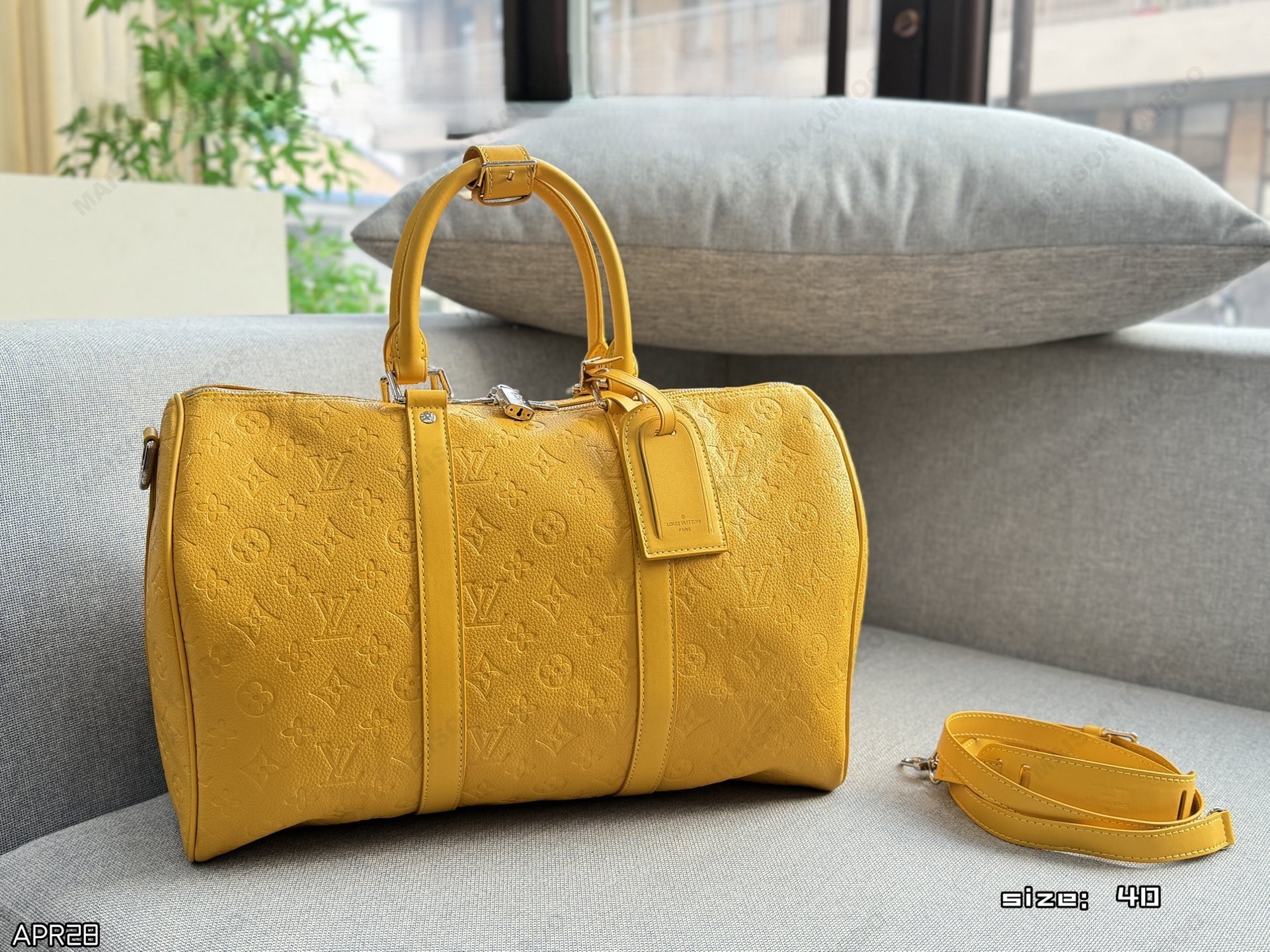 Louis Vuitton Keepall 40 Bright Color Monogram Empreinte Grained Leather Travel Duffle Barrel Bag - KAIROO