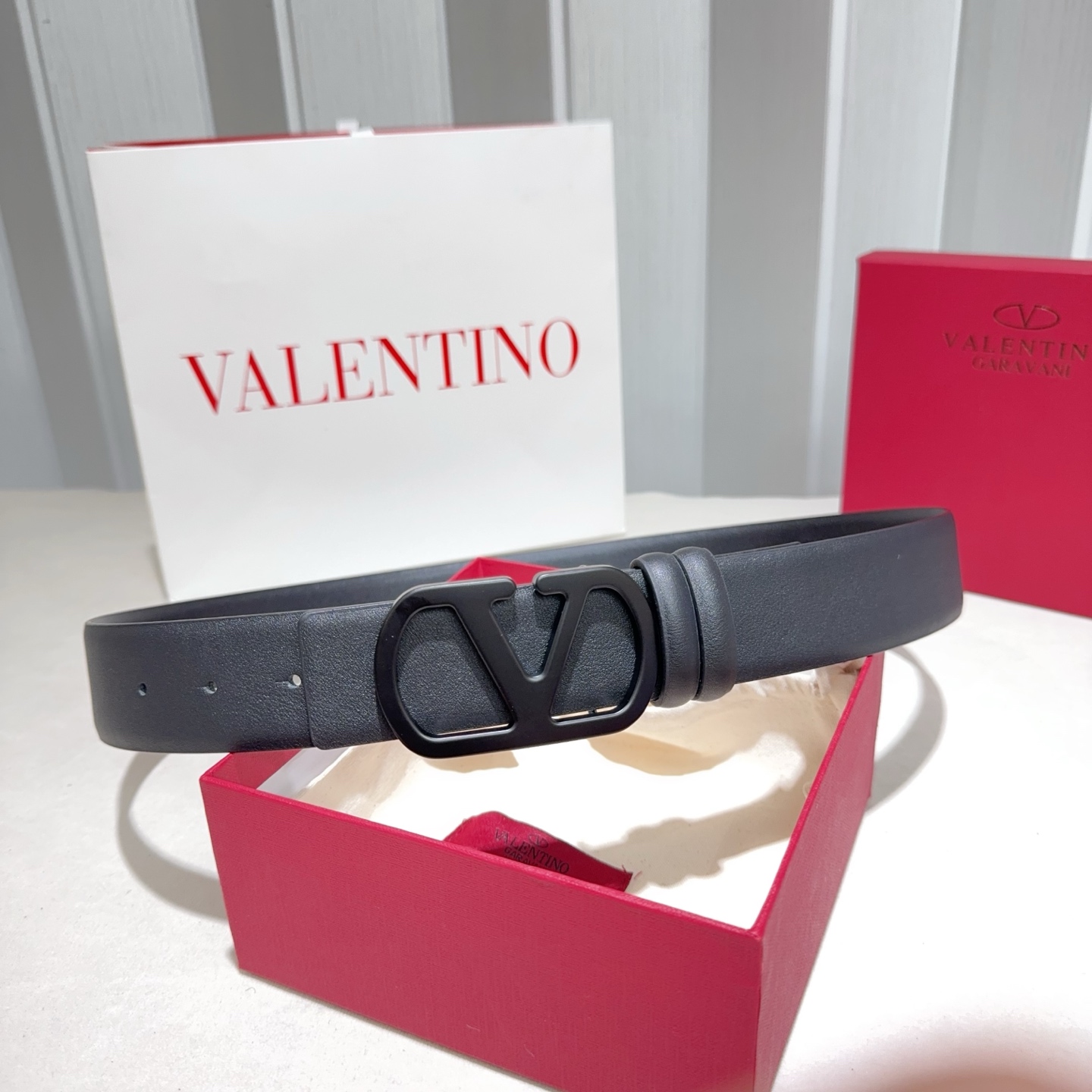 Valentino Reversible Wide Leather Belt 4cm