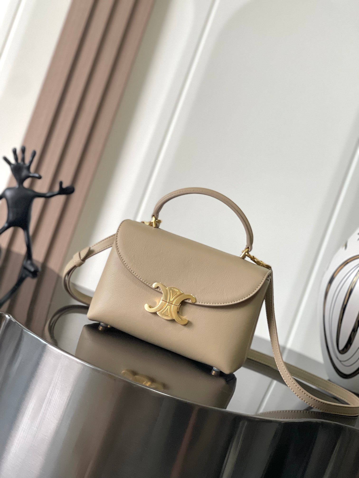 Celine Teen Nino Bag in Supple Grained Calfskin-Pebble