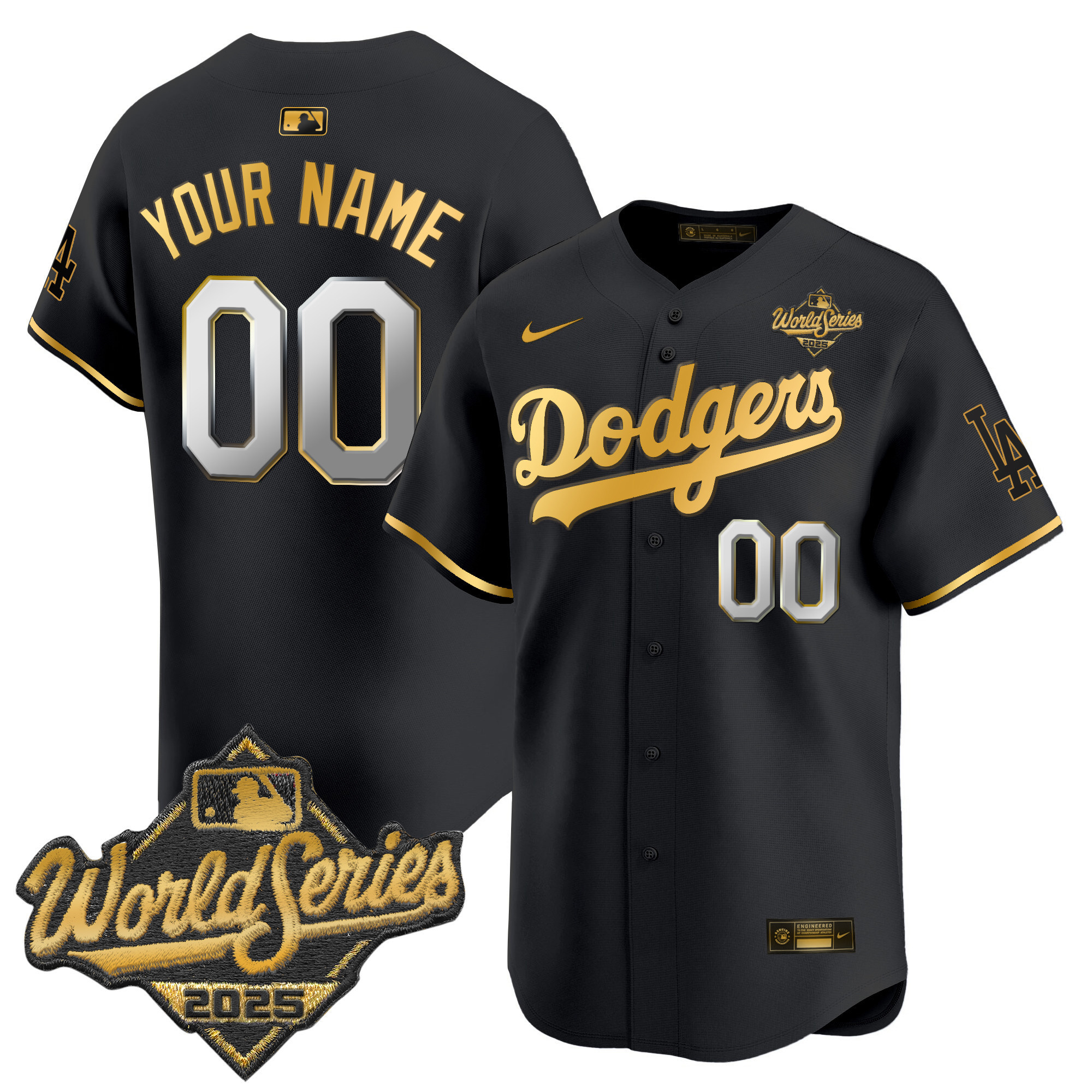 Los Angeles Dodgers Baseball Jersey 2025 World Series Men Women Youth Junior Black Gold Platinum White Blue Limited Edition Customized Jersey